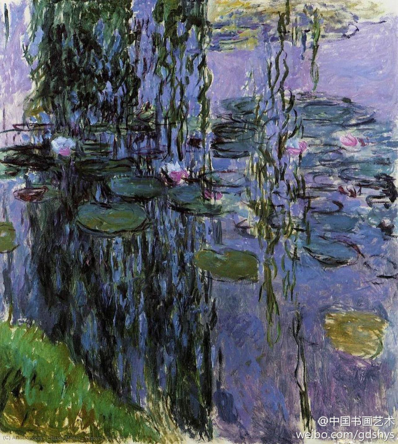 Acheter Reproductions D'art De Musée Water-Lilies (33), 1916 de Claude Monet (1840-1926, France) | ArtsDot.com