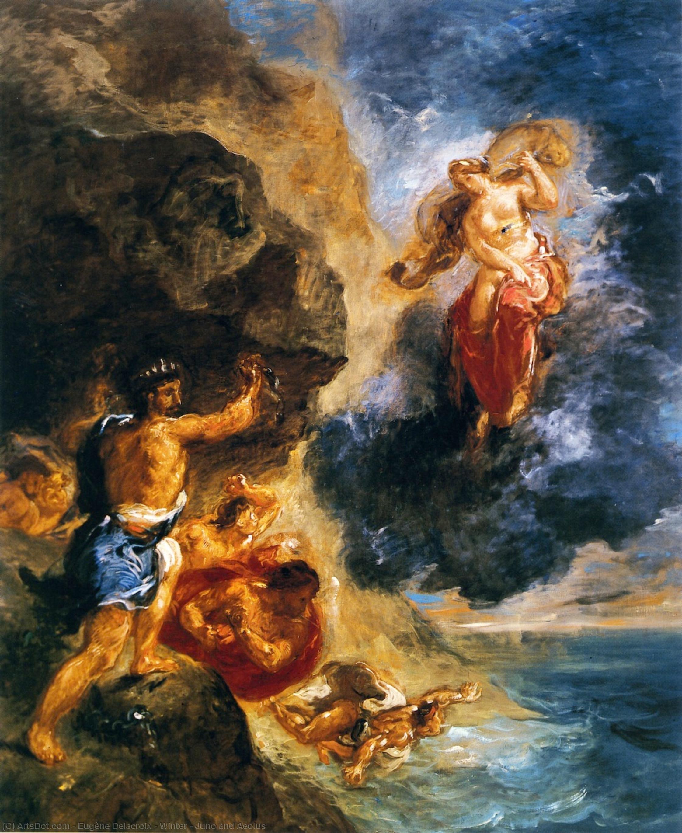 Comprar Reproducciones De Arte Del Museo Invierno - Juno y Aeolus, 1856 de Eugène Delacroix (1798-1863, France) | ArtsDot.com