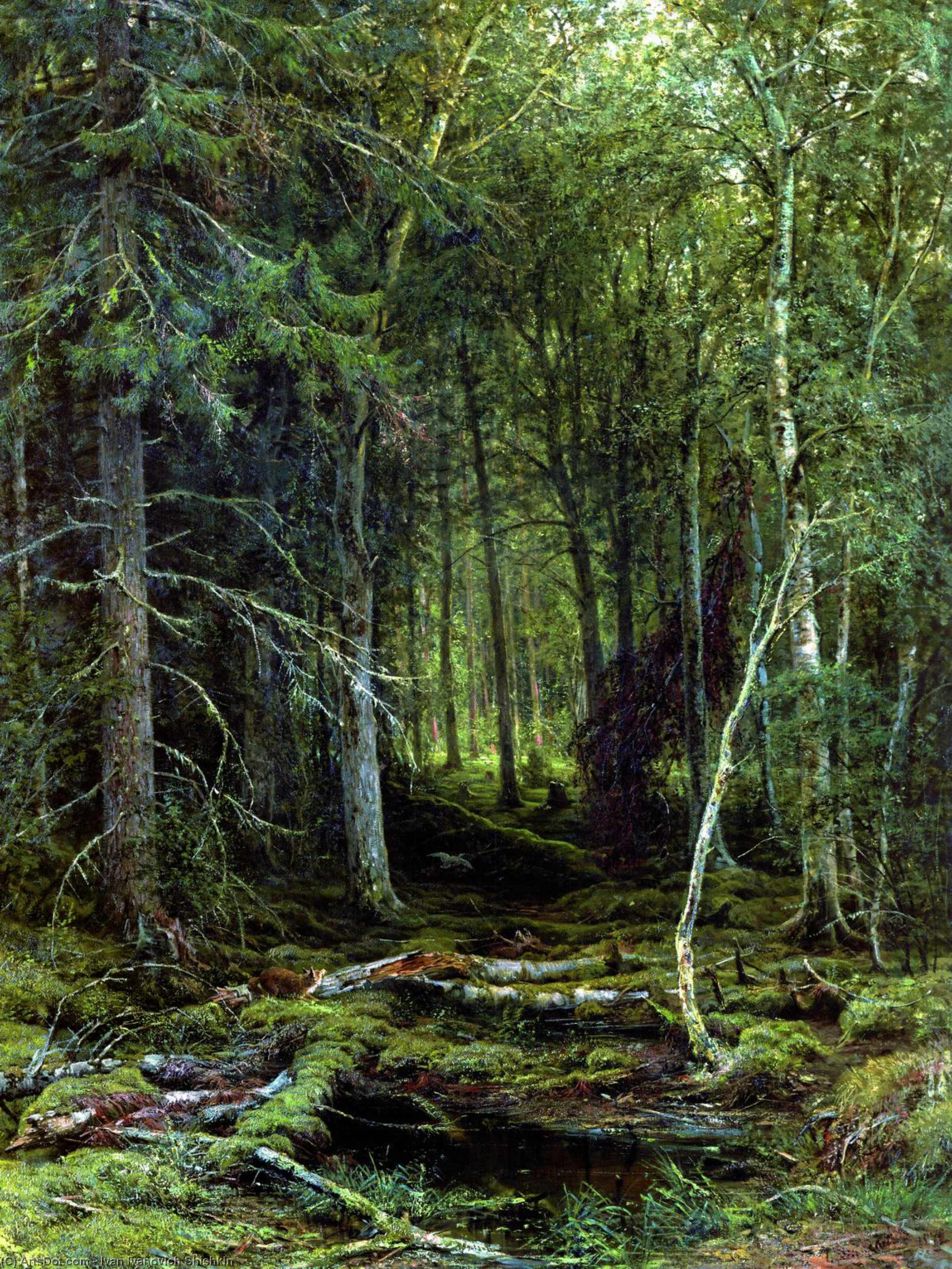顺序 畫複製 Backwoods 。, 1872 通过 Ivan Ivanovich Shishkin (1832-1898, Russia) | ArtsDot.com