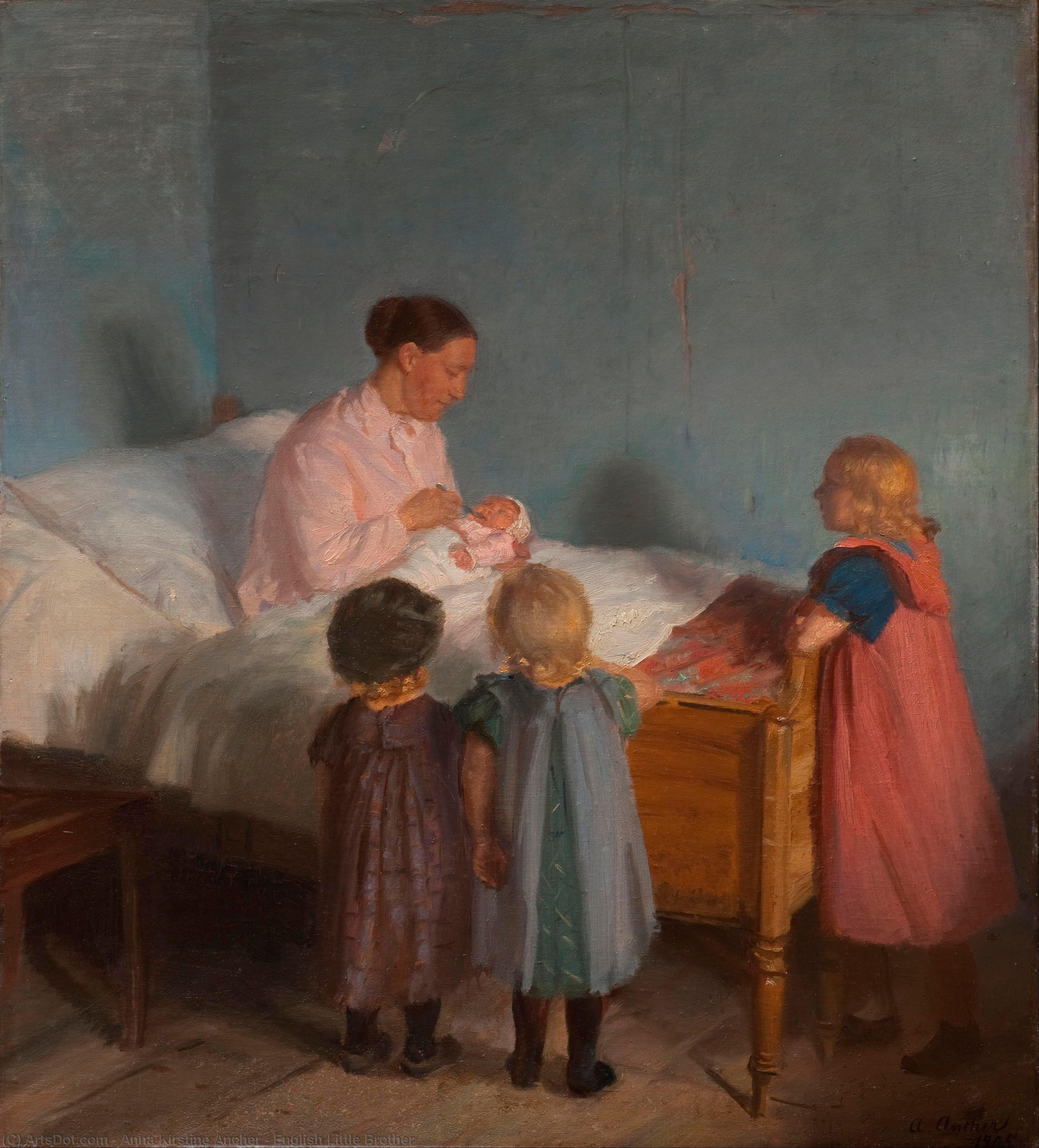 Order Paintings Reproductions English Little Brother, 1905 by Anna Kirstine Ancher (1859-1935, Denmark) | ArtsDot.com