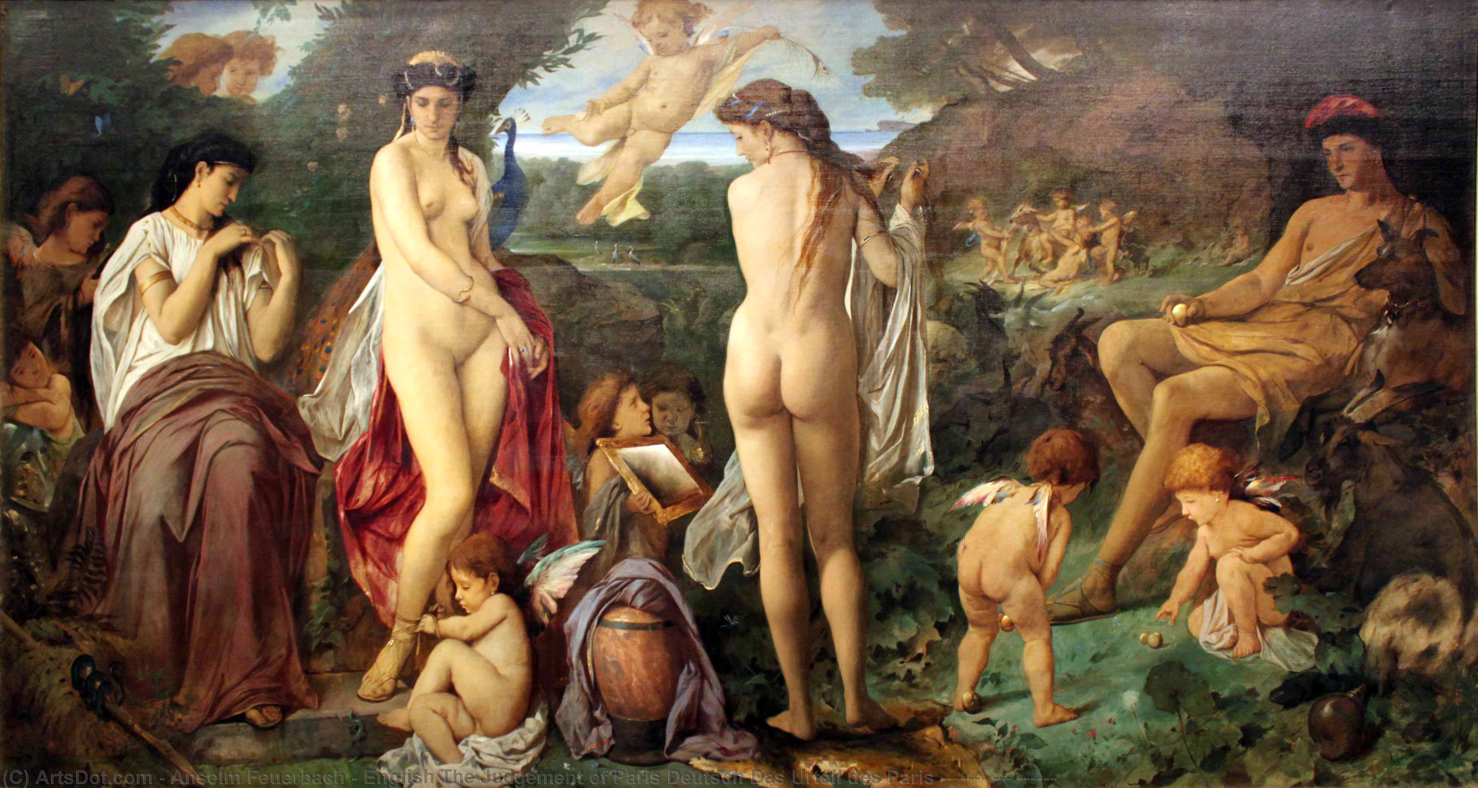 顺序 手工油畫 British The Judgment of Paris, 1870 通过 Anselm Feuerbach (1829-1880) | ArtsDot.com