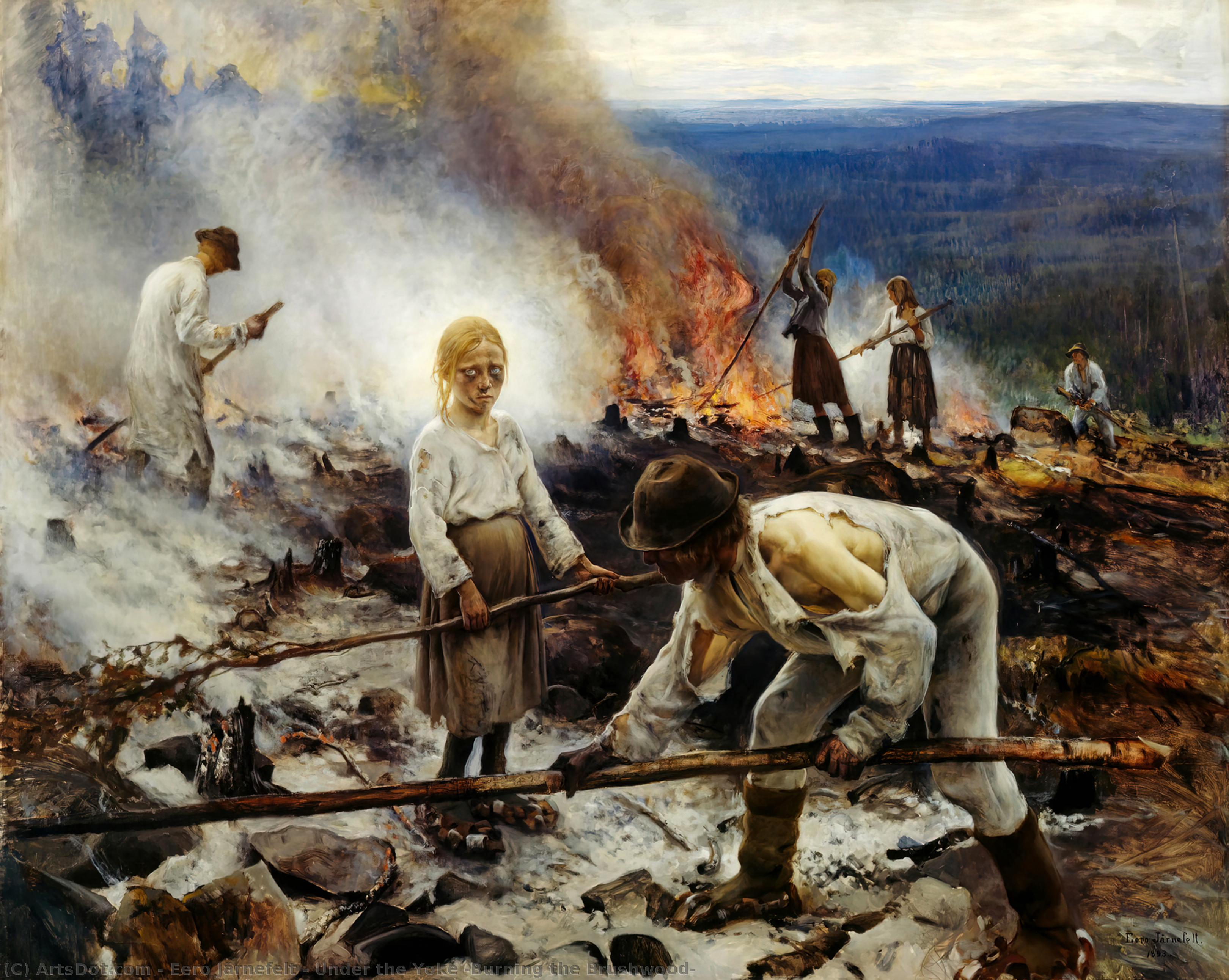 Buy Museum Art Reproductions Under the Yoke (Burning the Brushwood), 1893 by Eero Järnefelt (1863-1937) | ArtsDot.com