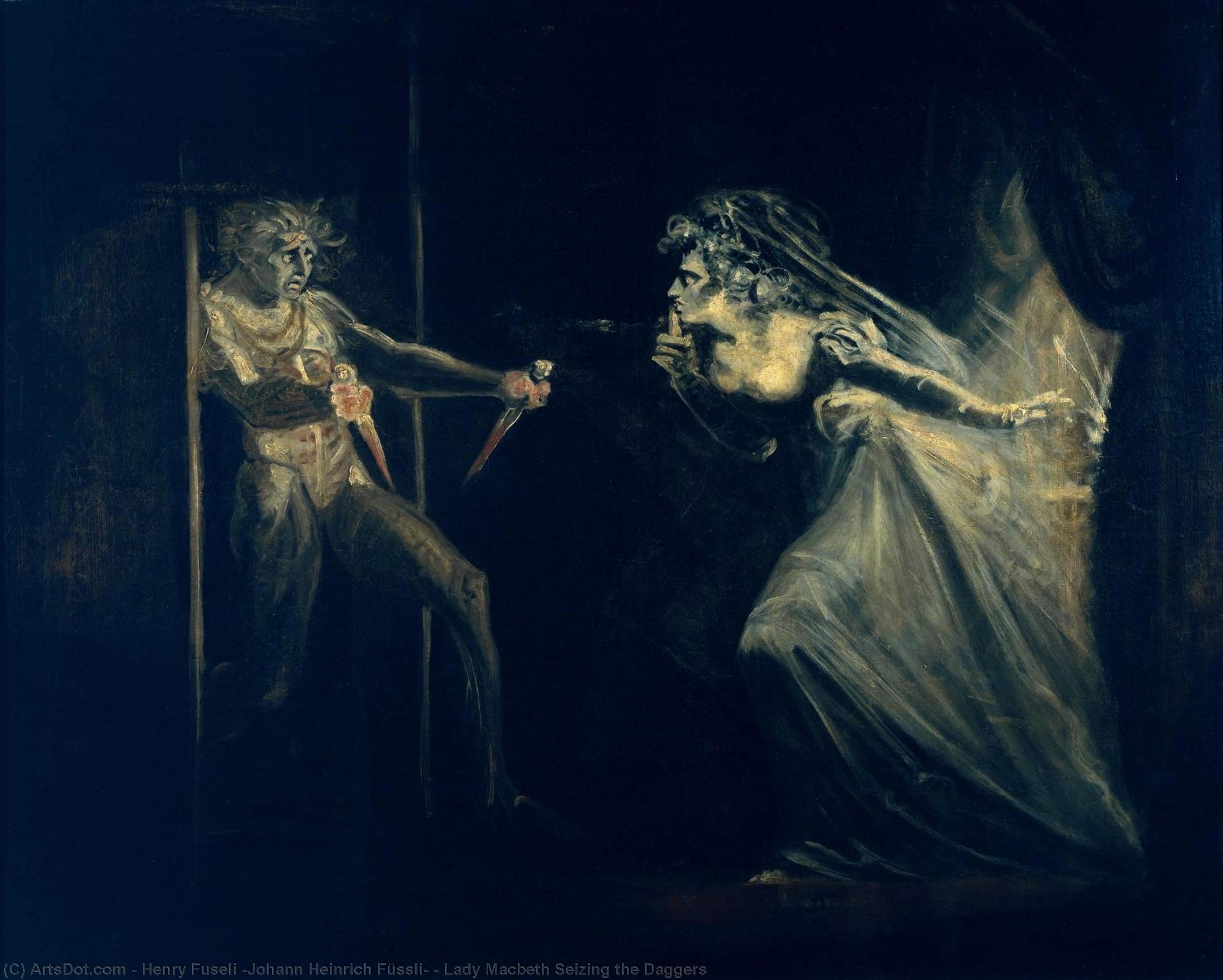 Ordinare Riproduzioni Di Belle Arti Lady Macbeth Seizing the Daggers, 1812 di Henry Fuseli (Johann Heinrich Füssli) (1741-1825, Switzerland) | ArtsDot.com