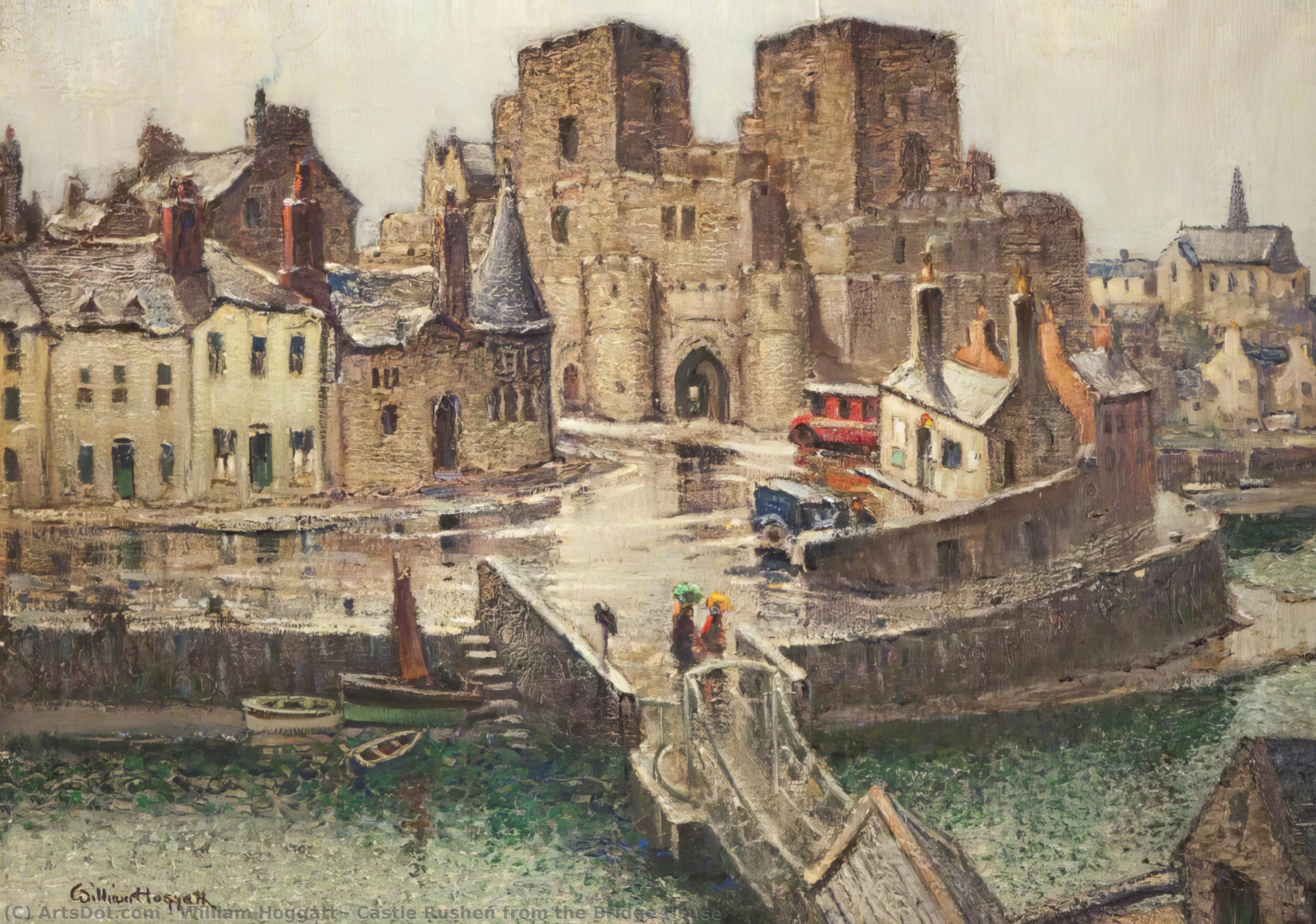 Order Oil Painting Replica Castle Rushen from the Bridge House, 1960 by William Hoggatt (Inspired By) (1879-1961) | ArtsDot.com