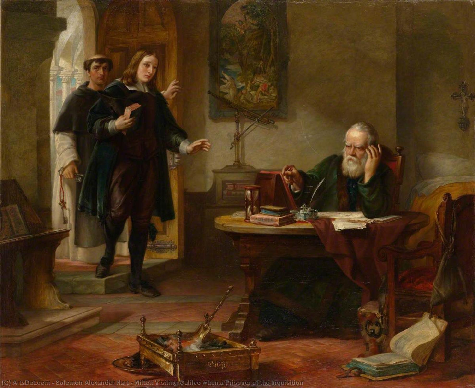 Buy Museum Art Reproductions Milton Visiting Galileo when a Prisoner of the Inquisition, 1847 by Solomon Alexander Hart (1806-1881, United Kingdom) | ArtsDot.com