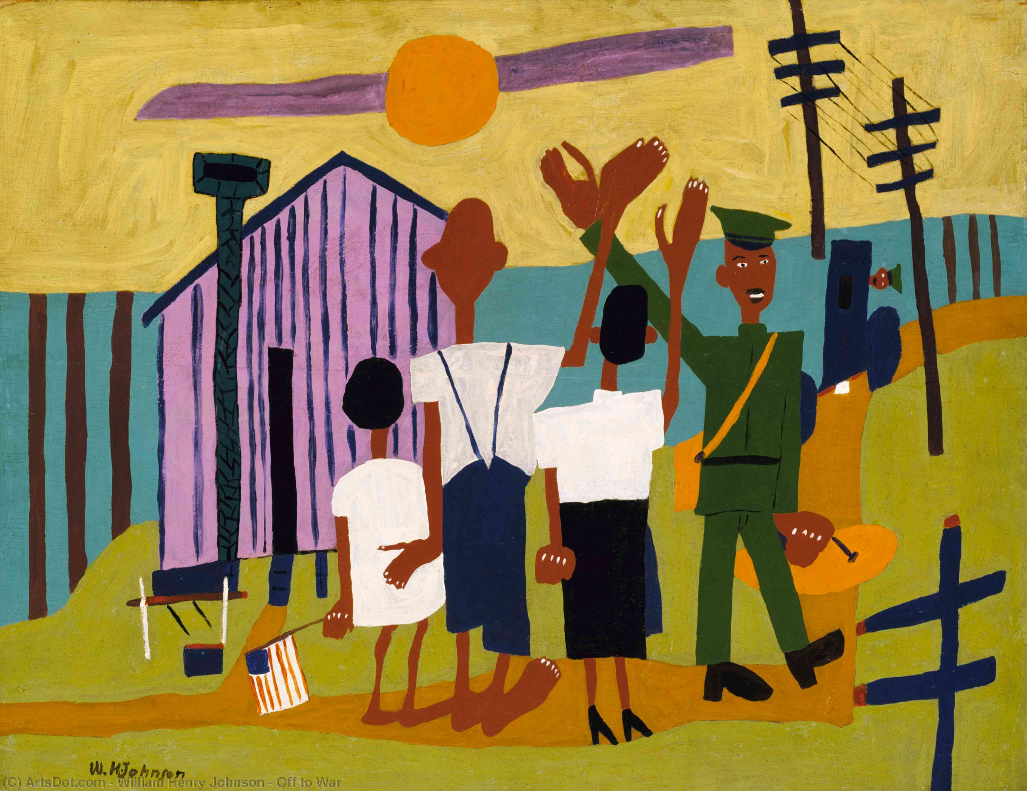 Order Art Reproductions Off to War, 1944 by William Henry Johnson (Inspired By) (1901-1970, United States) | ArtsDot.com