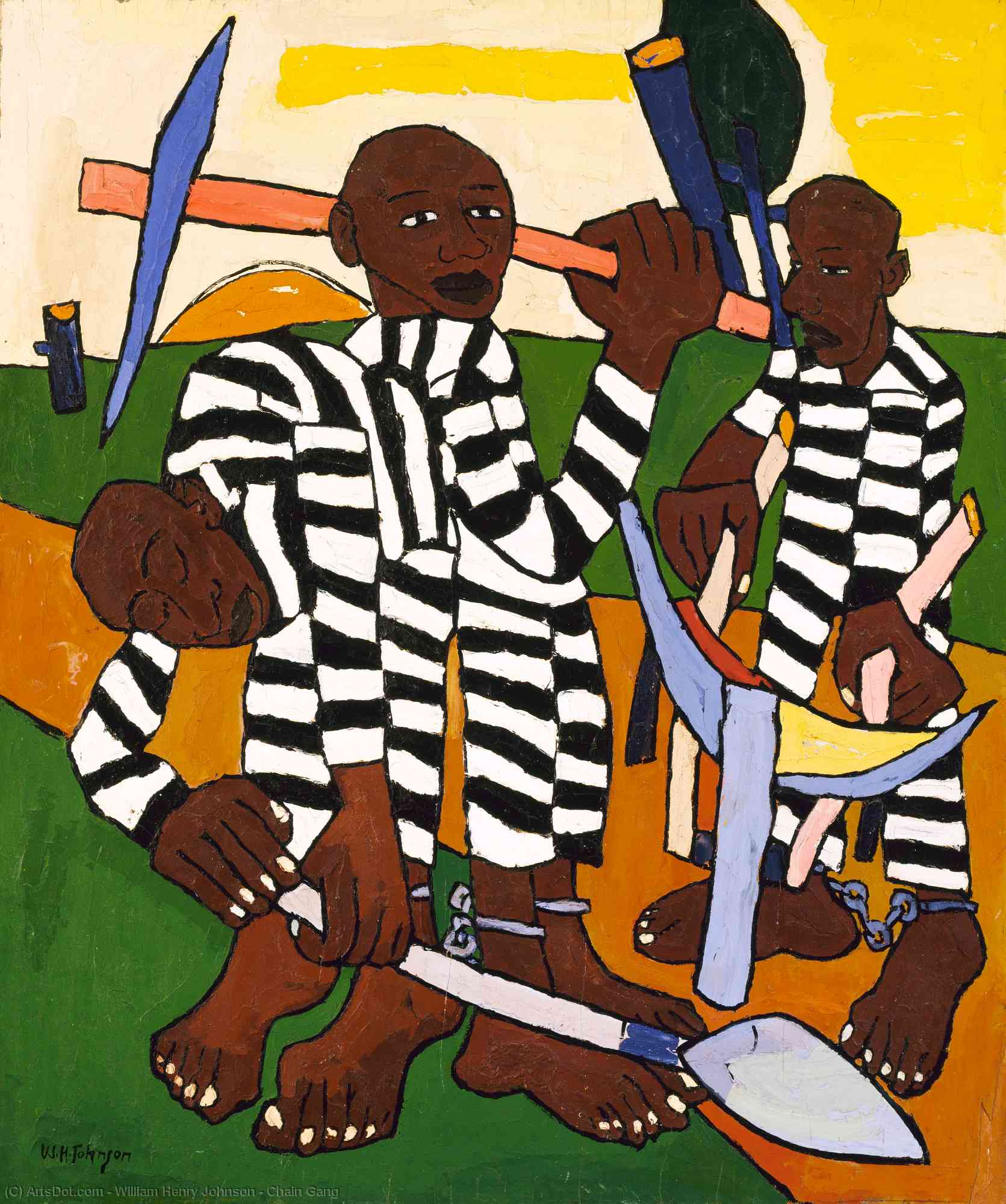 Получить Качественные Печати В Музеях Chain Gang, 1939 по William Henry Johnson (Вдохновлен) (1901-1970, United States) | ArtsDot.com