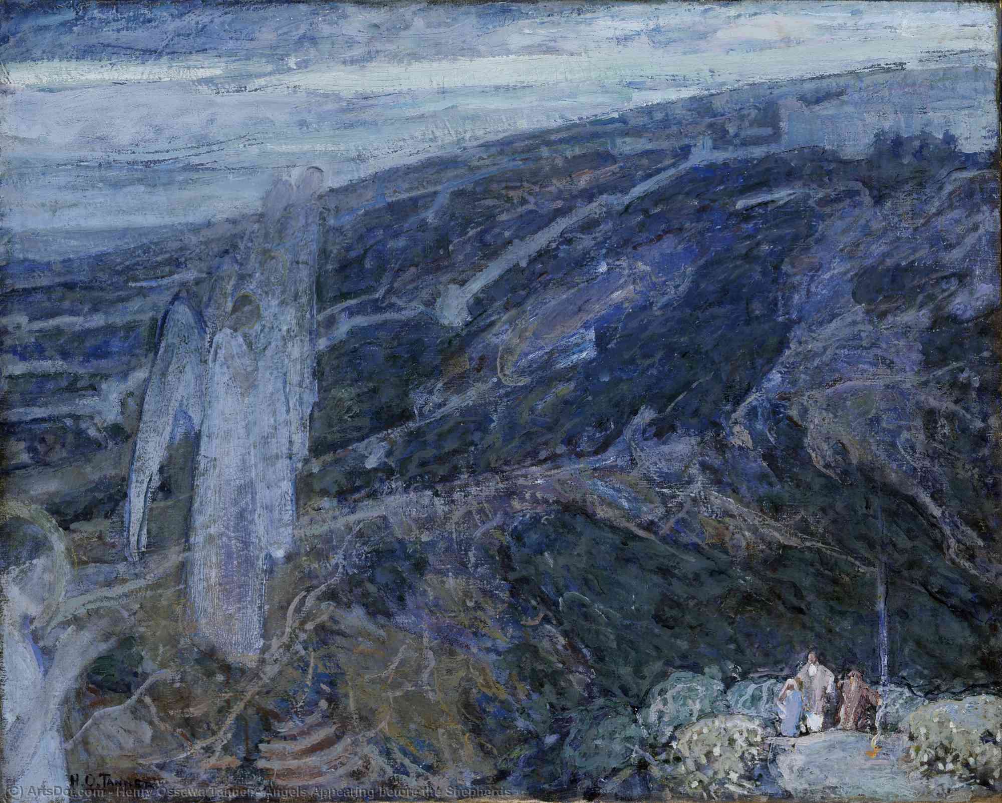 Order Oil Painting Replica Angels Appearing before the Shepherds, 1910 by Henry Ossawa Tanner (1859-1937, United States) | ArtsDot.com