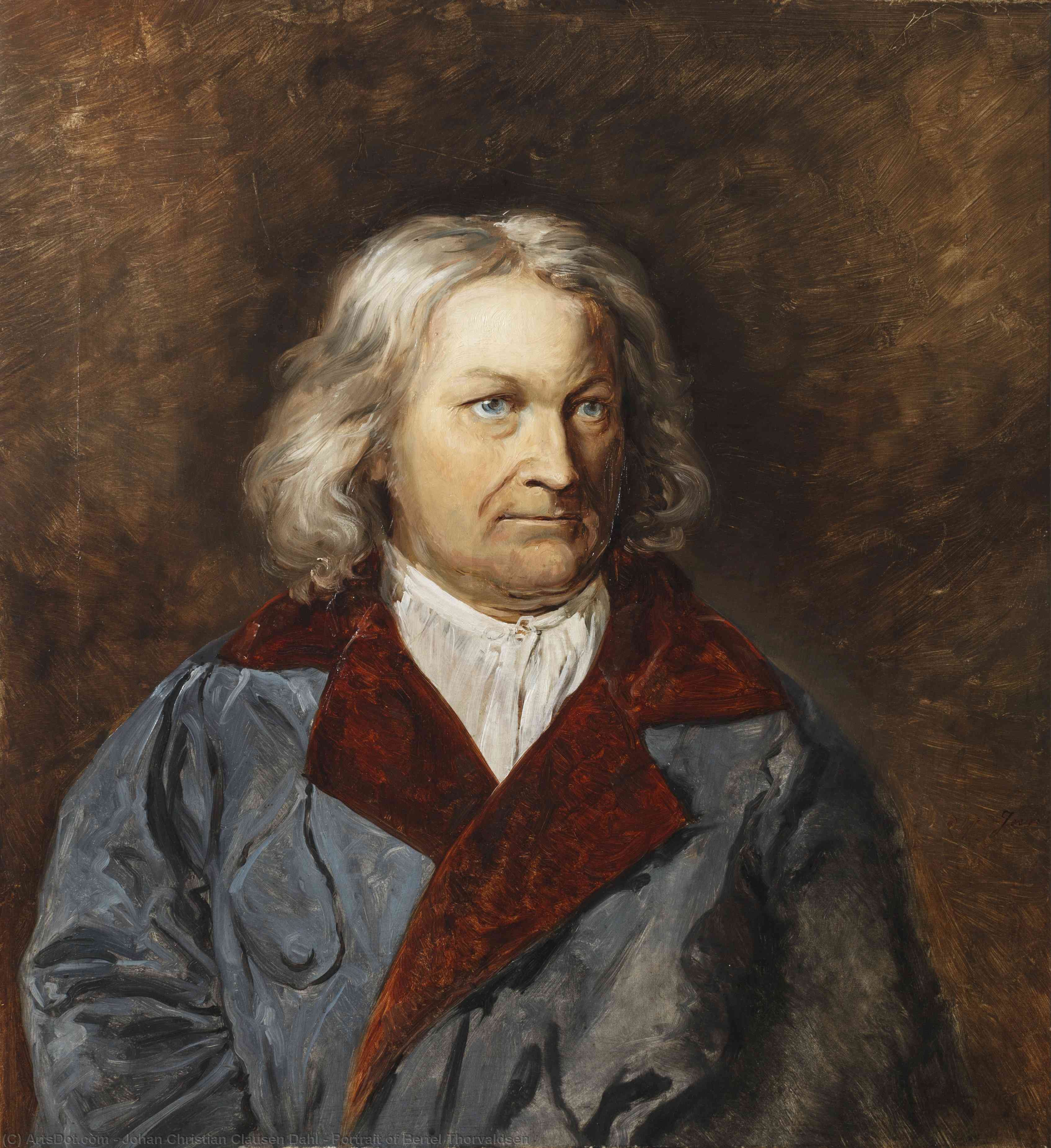 順序 手描き油絵 Bertel Thorvaldsenの肖像画, 1841 バイ Johan Christian Clausen Dahl (1788-1857, Norway) | ArtsDot.com