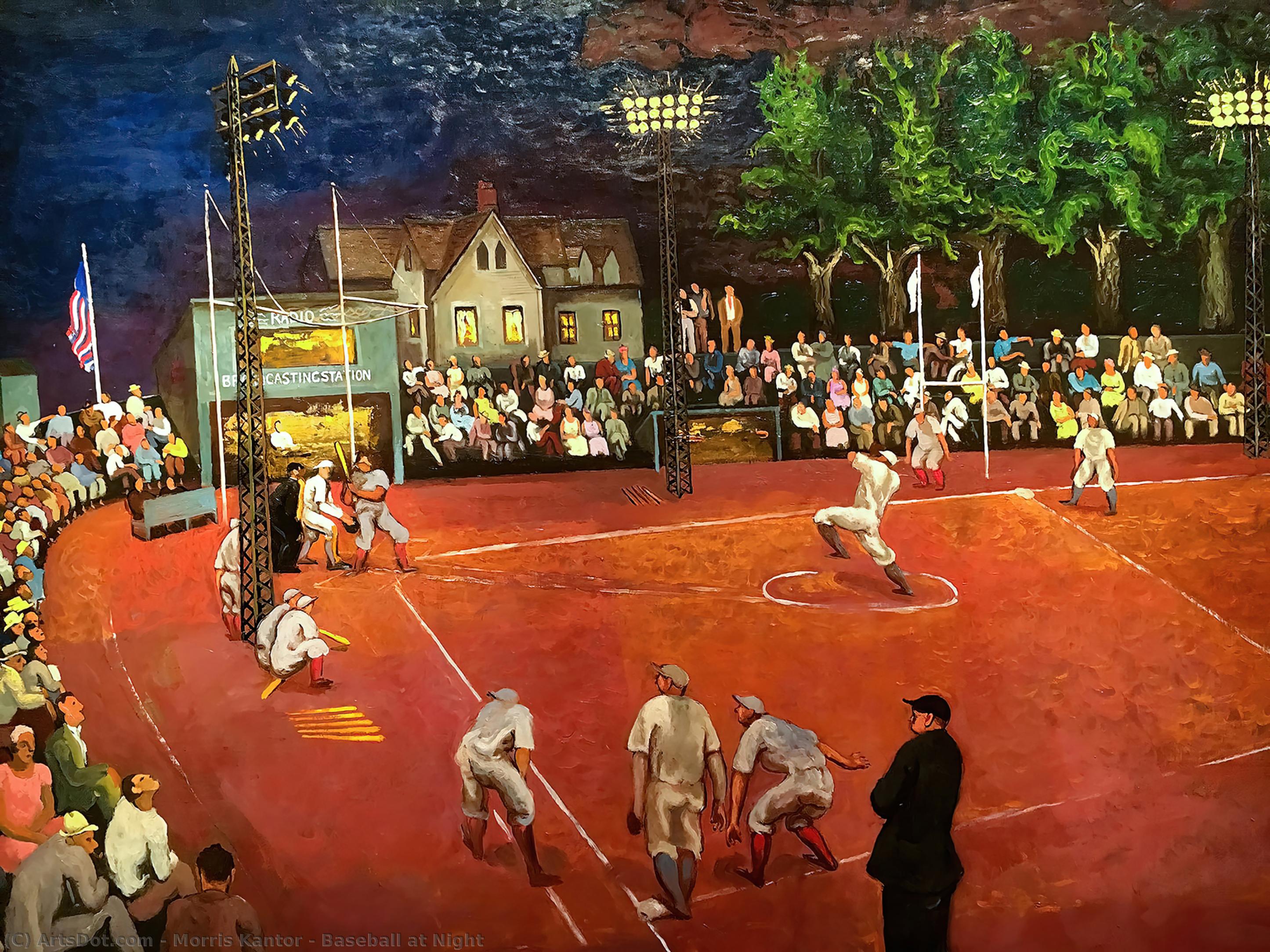 Buy Museum Art Reproductions Baseball at Night, 1934 by Morris Kantor (Inspired By) (1896-1974) | ArtsDot.com