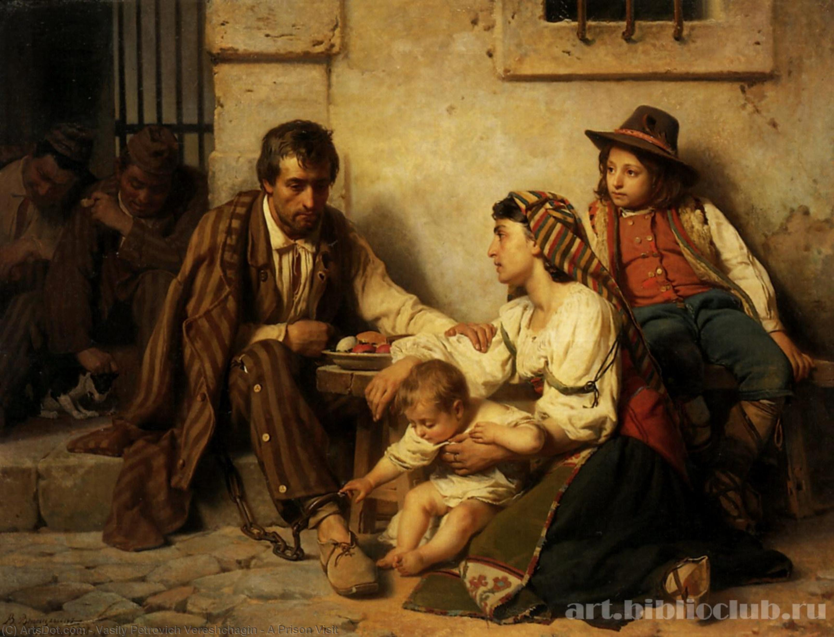 顺序 手工油畫 监狱探视。, 1868 通过 Vasily Petrovich Vereshchagin (1835-1909) | ArtsDot.com