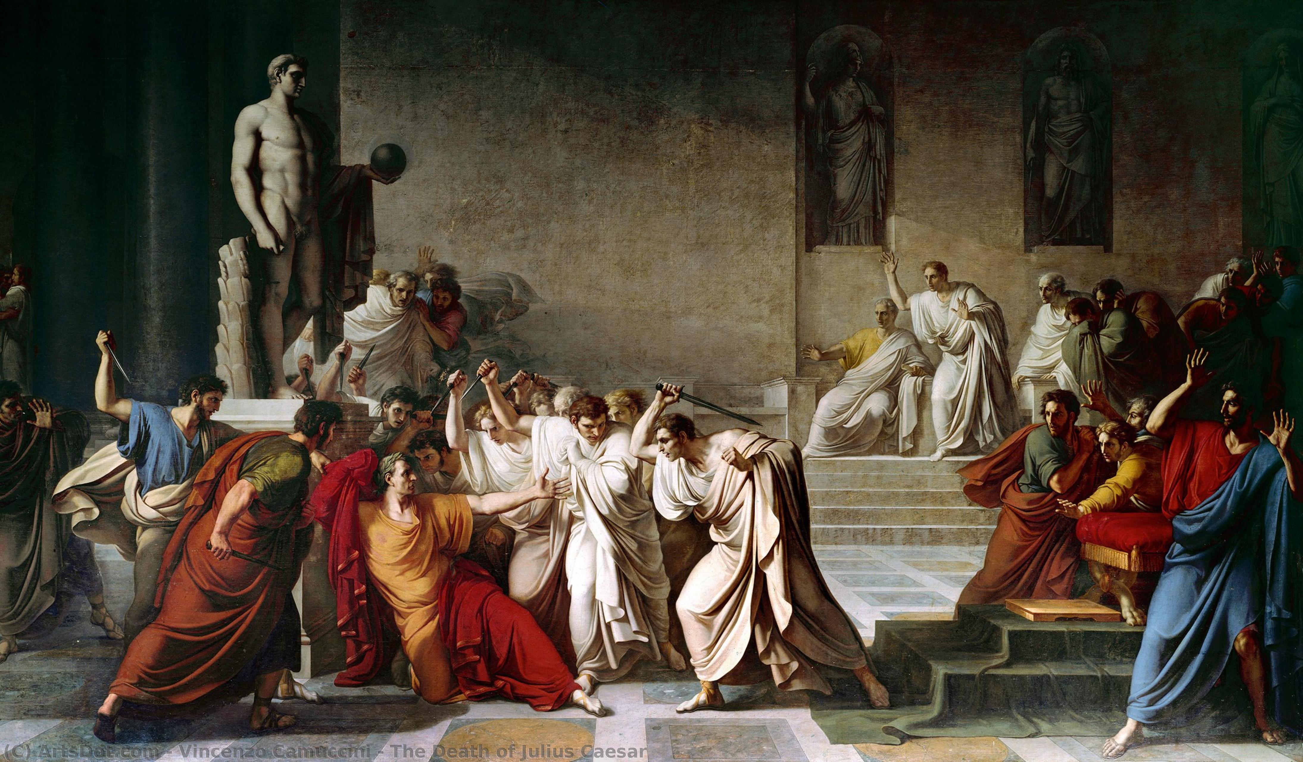Ordinare Riproduzioni Di Quadri La morte di Giulio Cesare, 1829 di Vincenzo Camuccini (1771-1844) | ArtsDot.com
