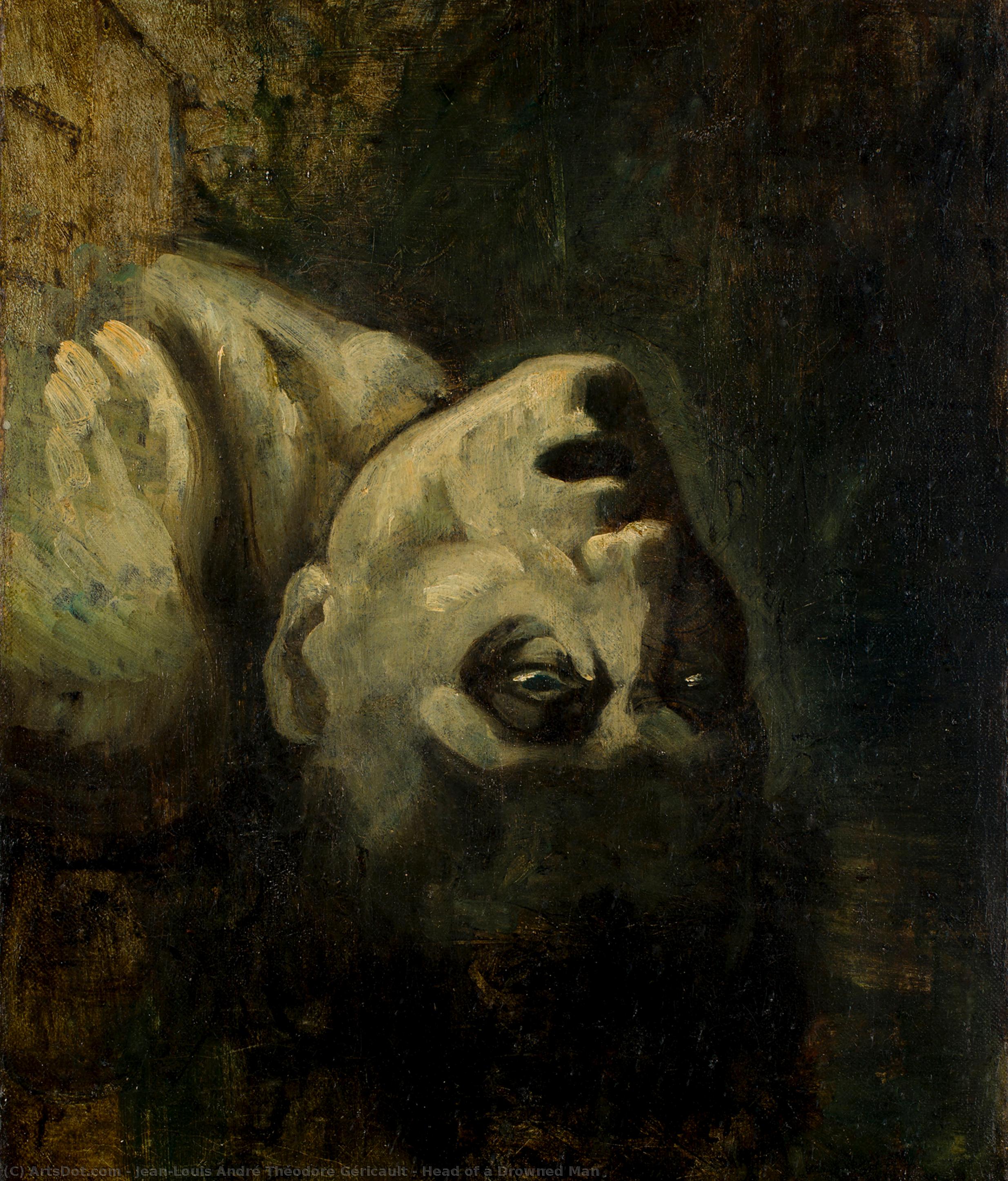 Order Oil Painting Replica Head of a Drowned Man, 1819 by Jean-Louis André Théodore Géricault (1791-1824, France) | ArtsDot.com
