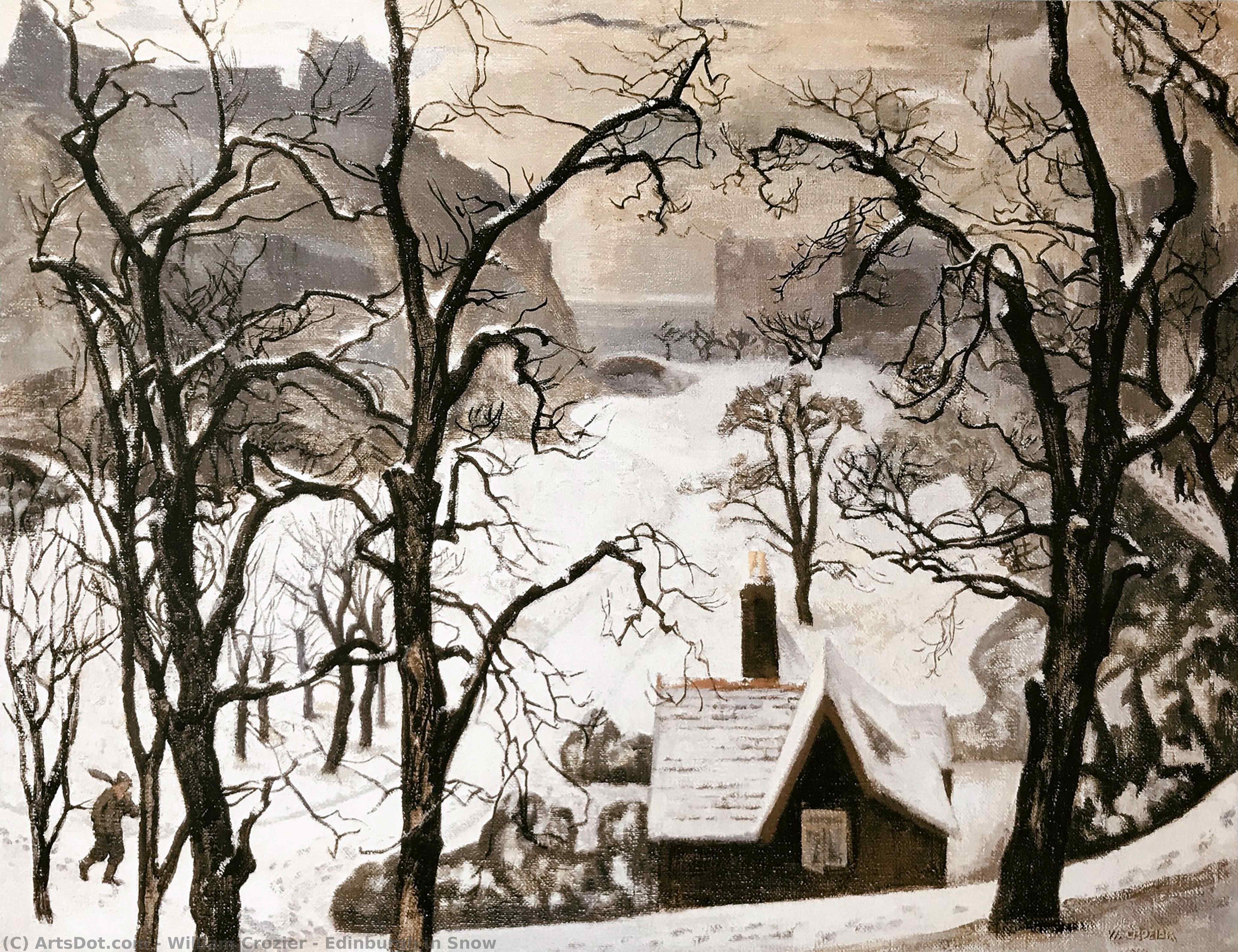 Edinburgh in Snow, 1928 by William Crozier (1930-2011) William Crozier | ArtsDot.com