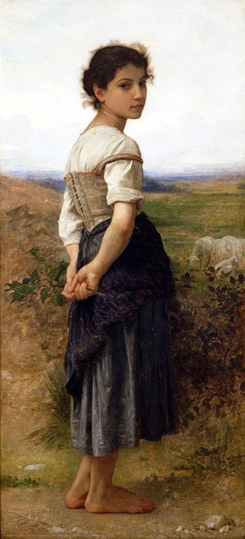 Order Paintings Reproductions The Young Shepherdess, 1868 by William Adolphe Bouguereau (1825-1905, France) | ArtsDot.com