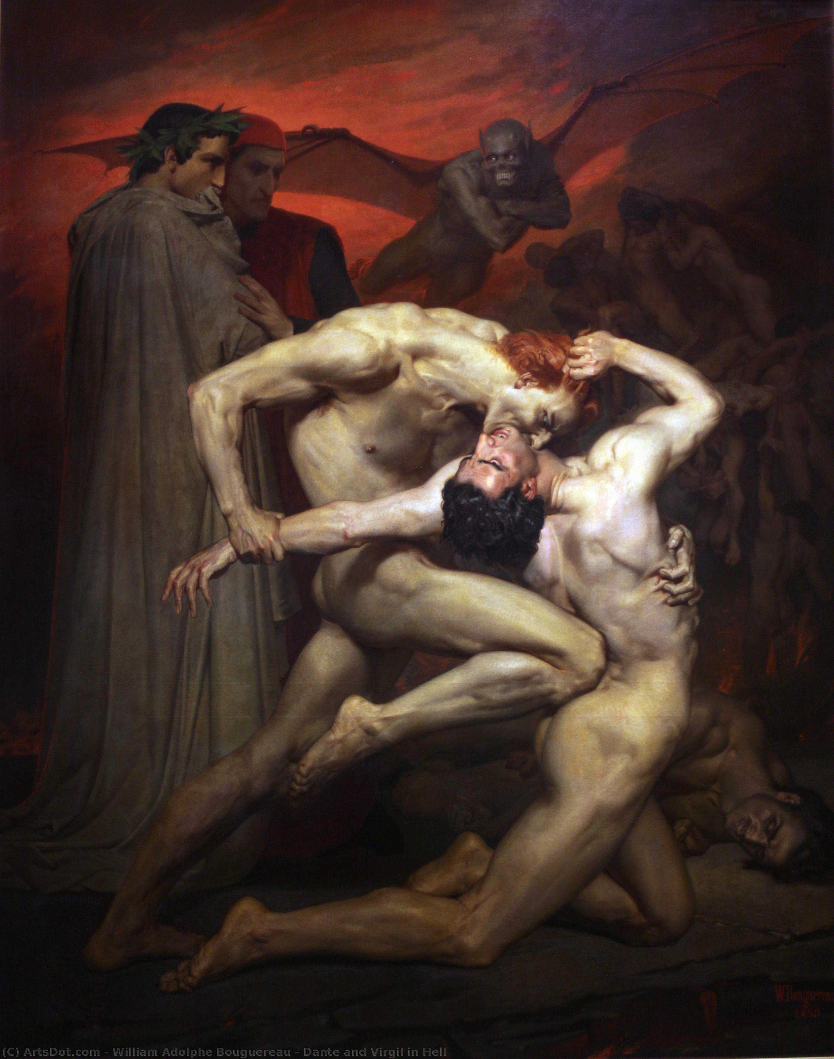 Buy Museum Art Reproductions Dante and Virgil by William Adolphe Bouguereau (1825-1905, France) | ArtsDot.com