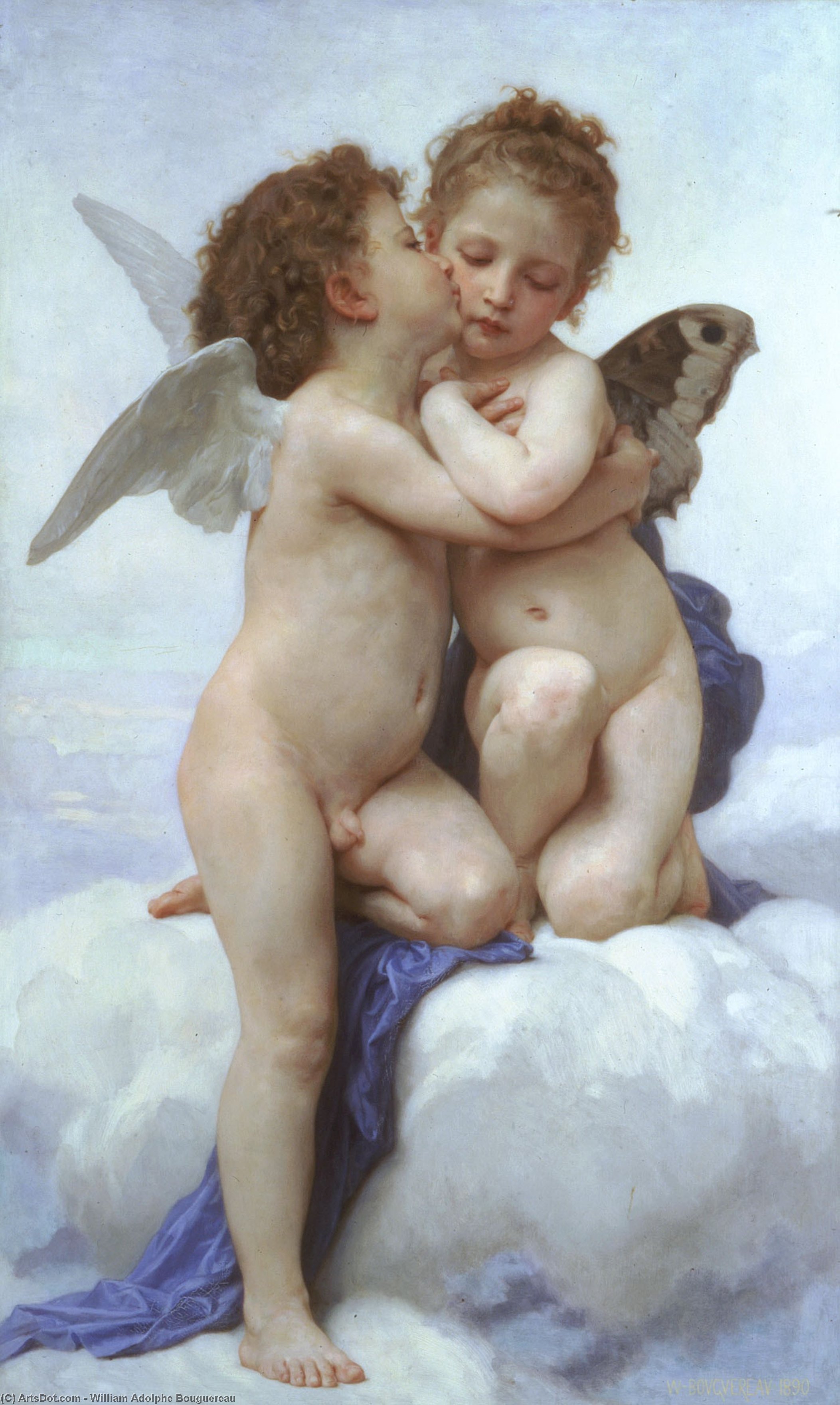 Buy Museum Art Reproductions Lamour and Psyche Children by William Adolphe Bouguereau (1825-1905, France) | ArtsDot.com