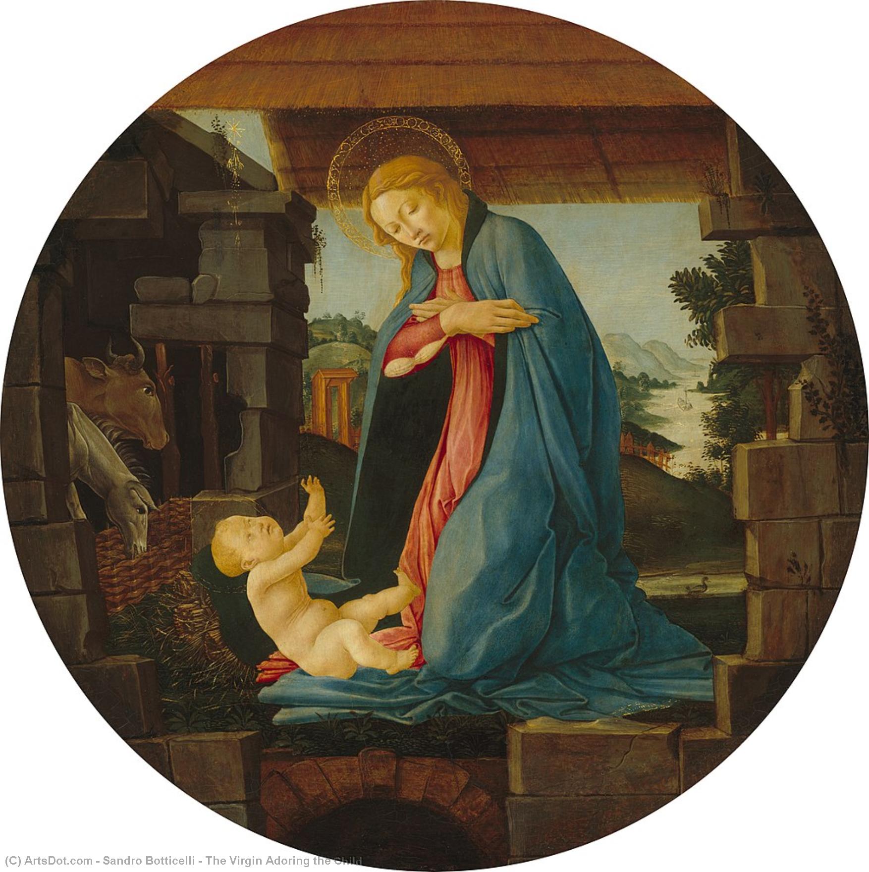 Buy Museum Art Reproductions The Virgin Adoring the Child by Sandro Botticelli (1445-1510, Italy) | ArtsDot.com