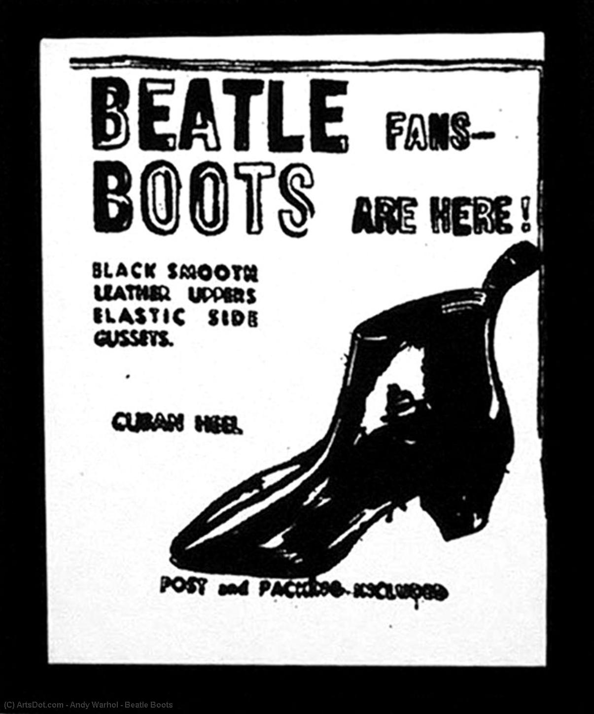 Buy Museum Art Reproductions Beatle Boots by Andy Warhol (Inspired By) (1928-1987, United States) | ArtsDot.com