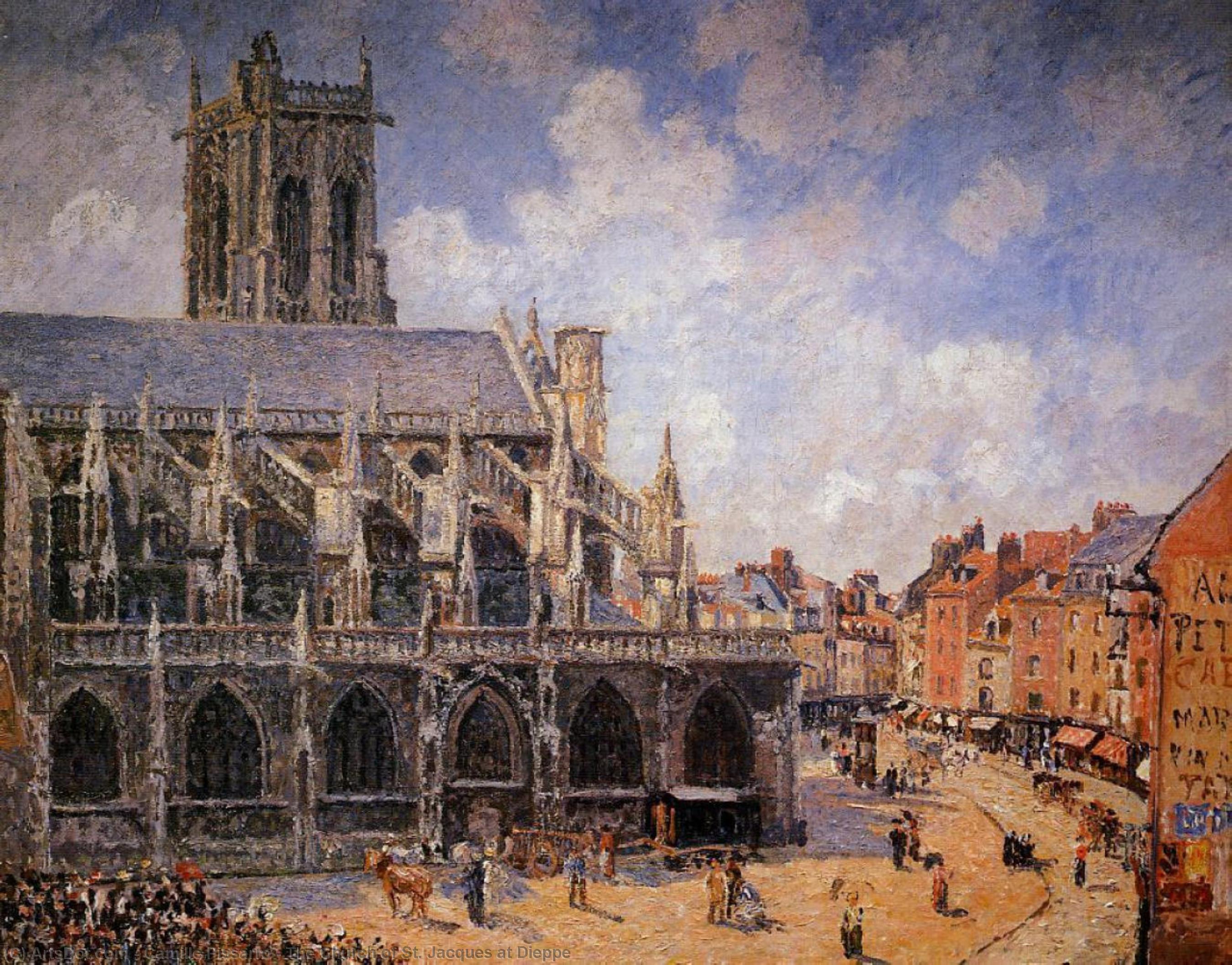 Order Oil Painting Replica The Church of St. Jacques at Dieppe by Camille Pissarro (1830-1903, United States) | ArtsDot.com