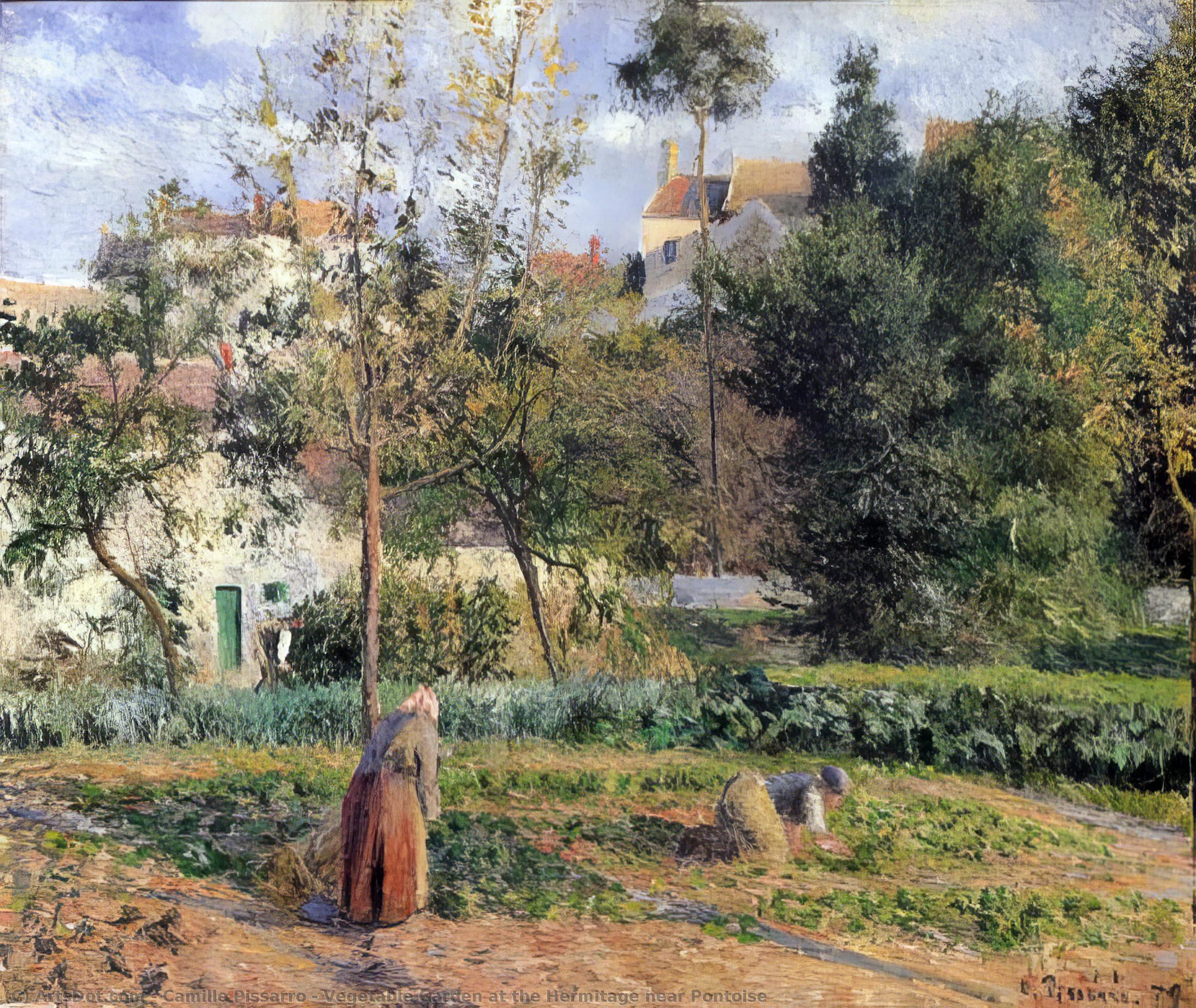 Order Paintings Reproductions Vegetable Garden at the Hermitage near Pontoise, 1879 by Camille Pissarro (1830-1903, United States) | ArtsDot.com