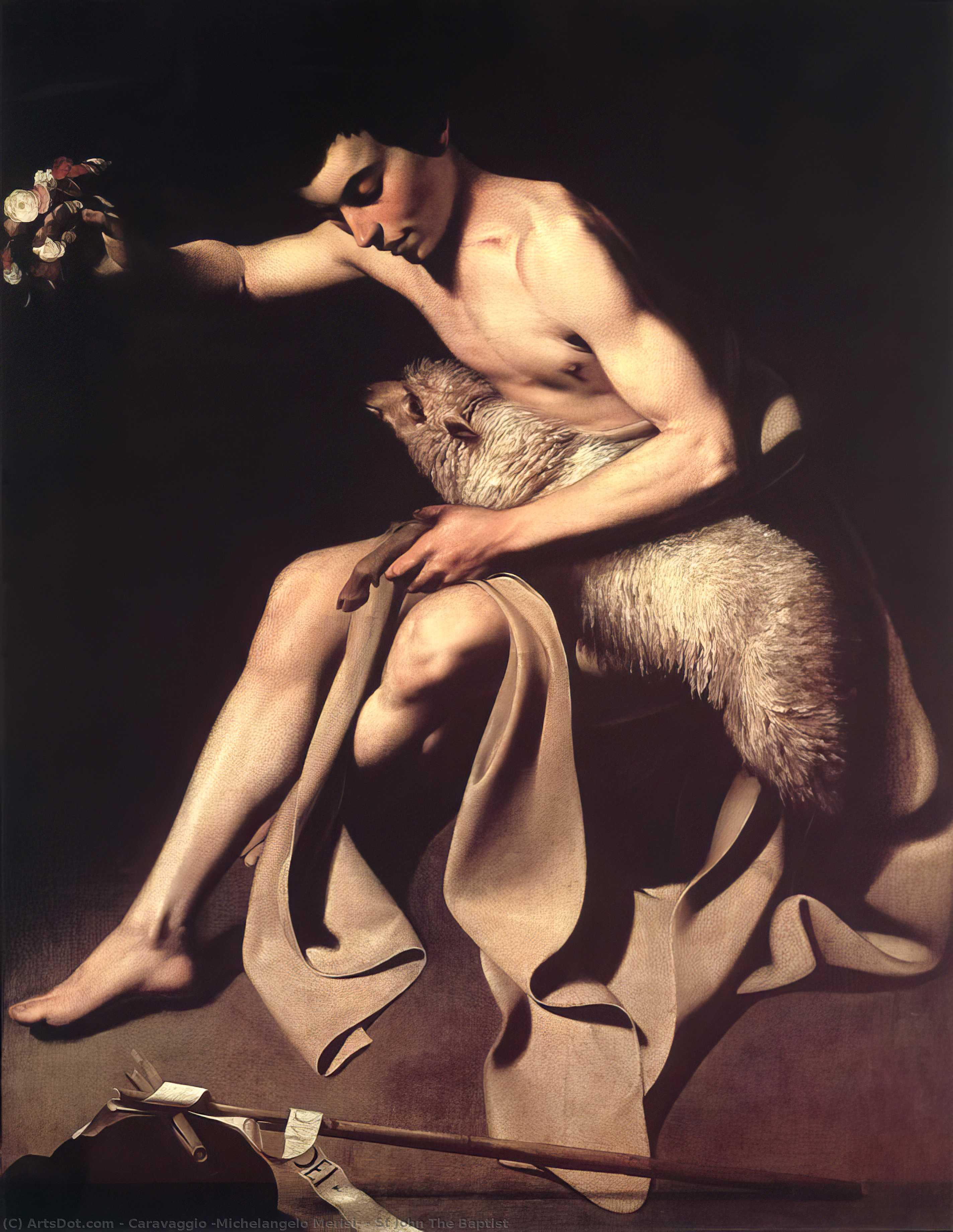 Order Oil Painting Replica St John The Baptist by Caravaggio (Michelangelo Merisi) (1571-1610, Spain) | ArtsDot.com