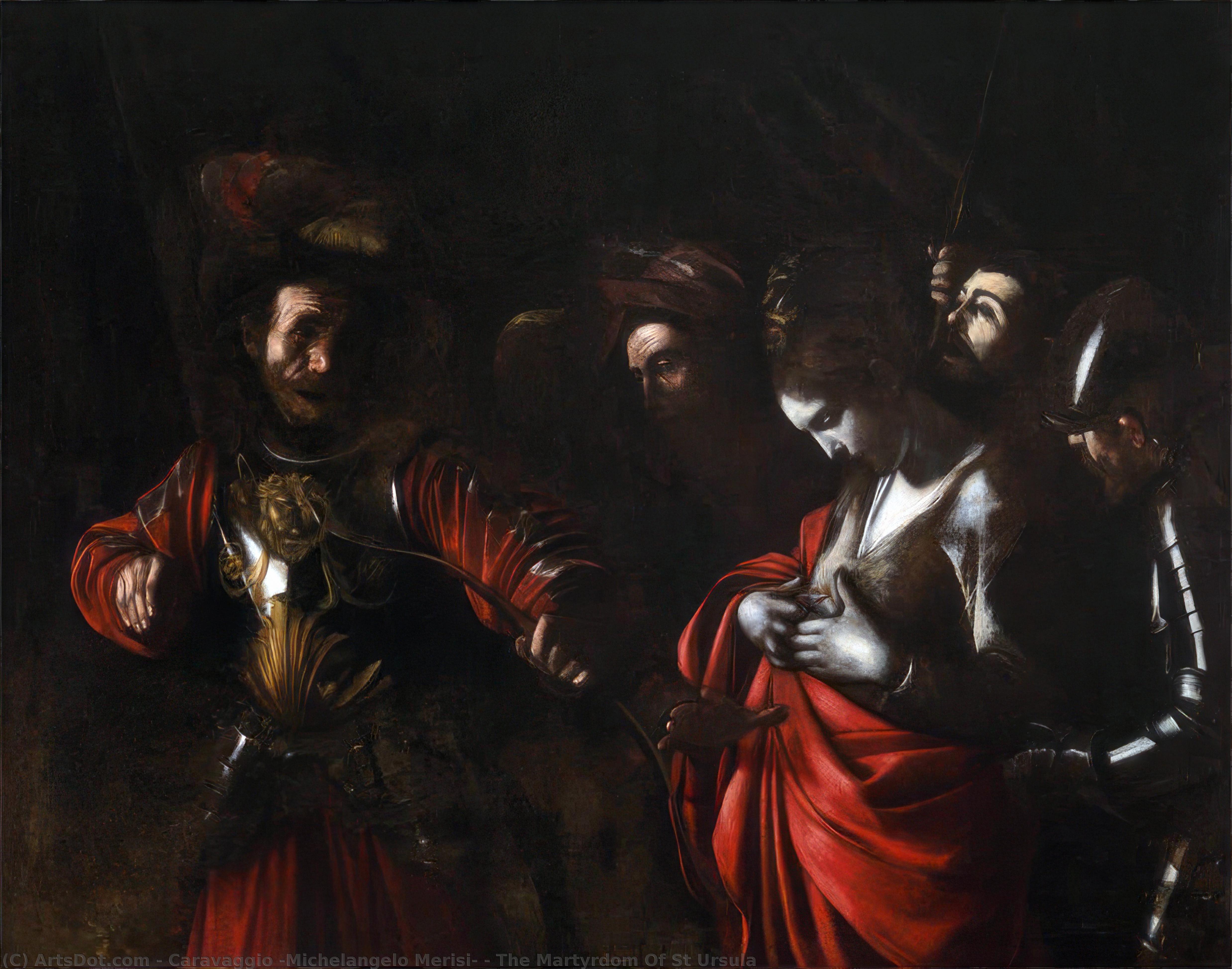 Order Art Reproductions The Martyrdom Of St Ursula by Caravaggio (Michelangelo Merisi) (1571-1610, Spain) | ArtsDot.com