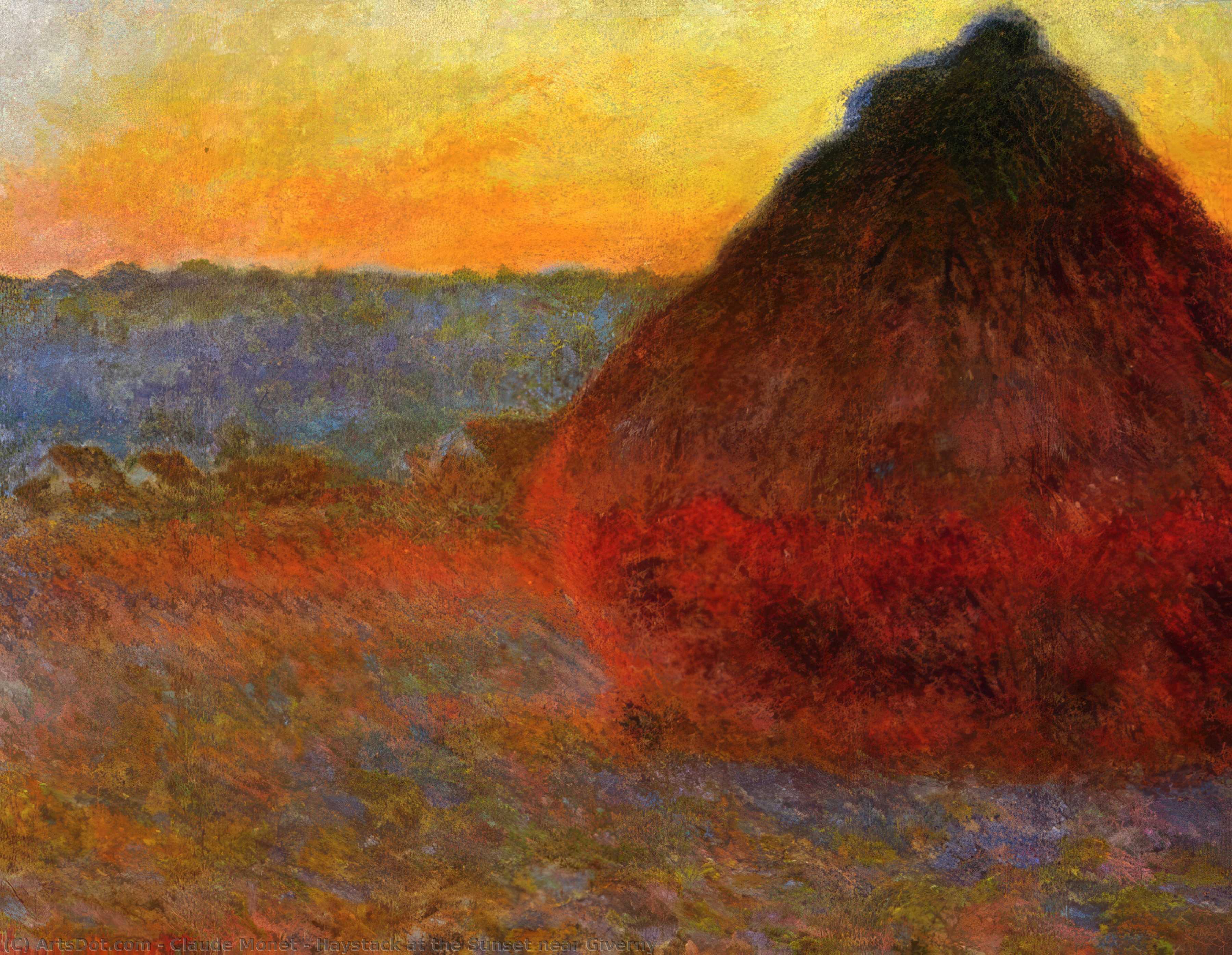 Order Oil Painting Replica Haystack at the Sunset near Giverny by Claude Monet (1840-1926, France) | ArtsDot.com