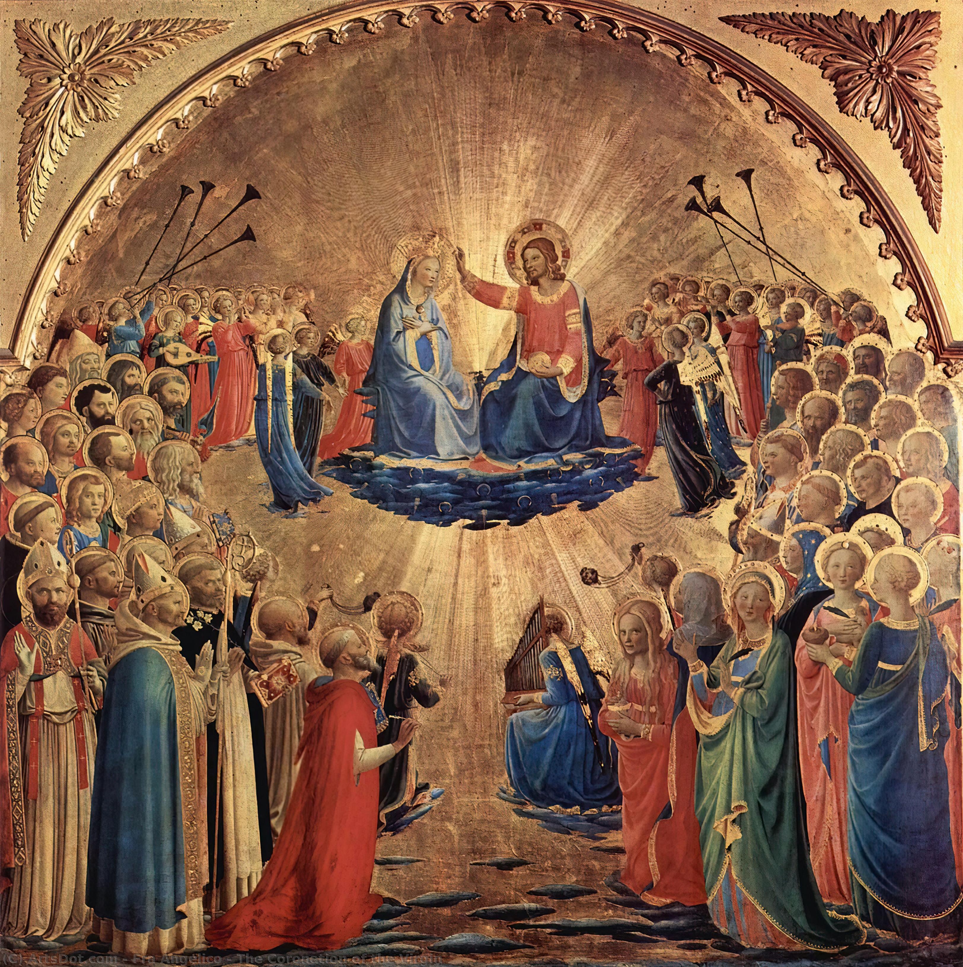 Ordinare Riproduzioni Di Quadri L`incoronazione della Vergine, 1434 di Fra Angelico (1395-1455, Italy) | ArtsDot.com