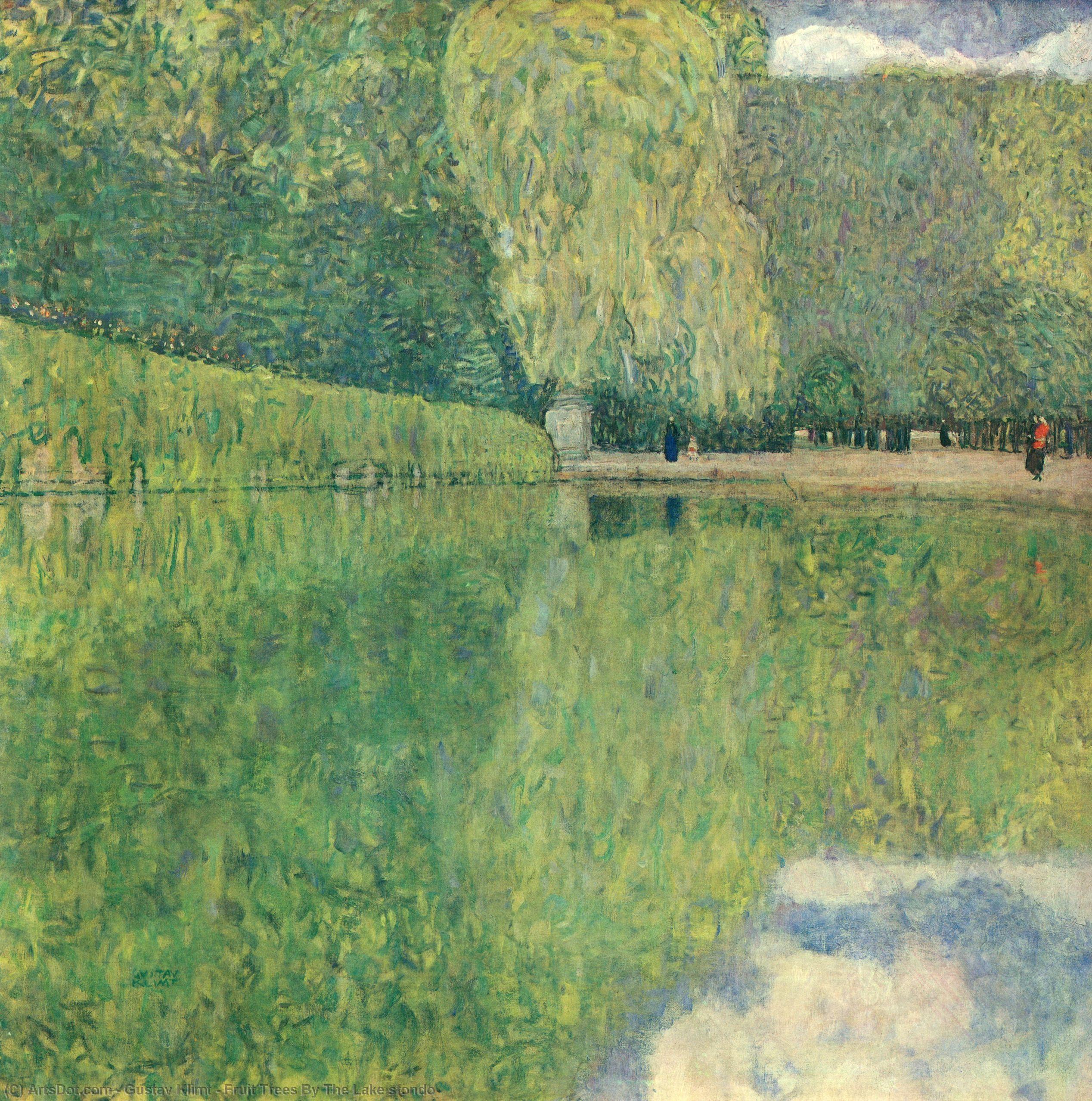 Buy Museum Art Reproductions Fruit Trees By The Lake sfondo by Gustav Klimt | ArtsDot.com