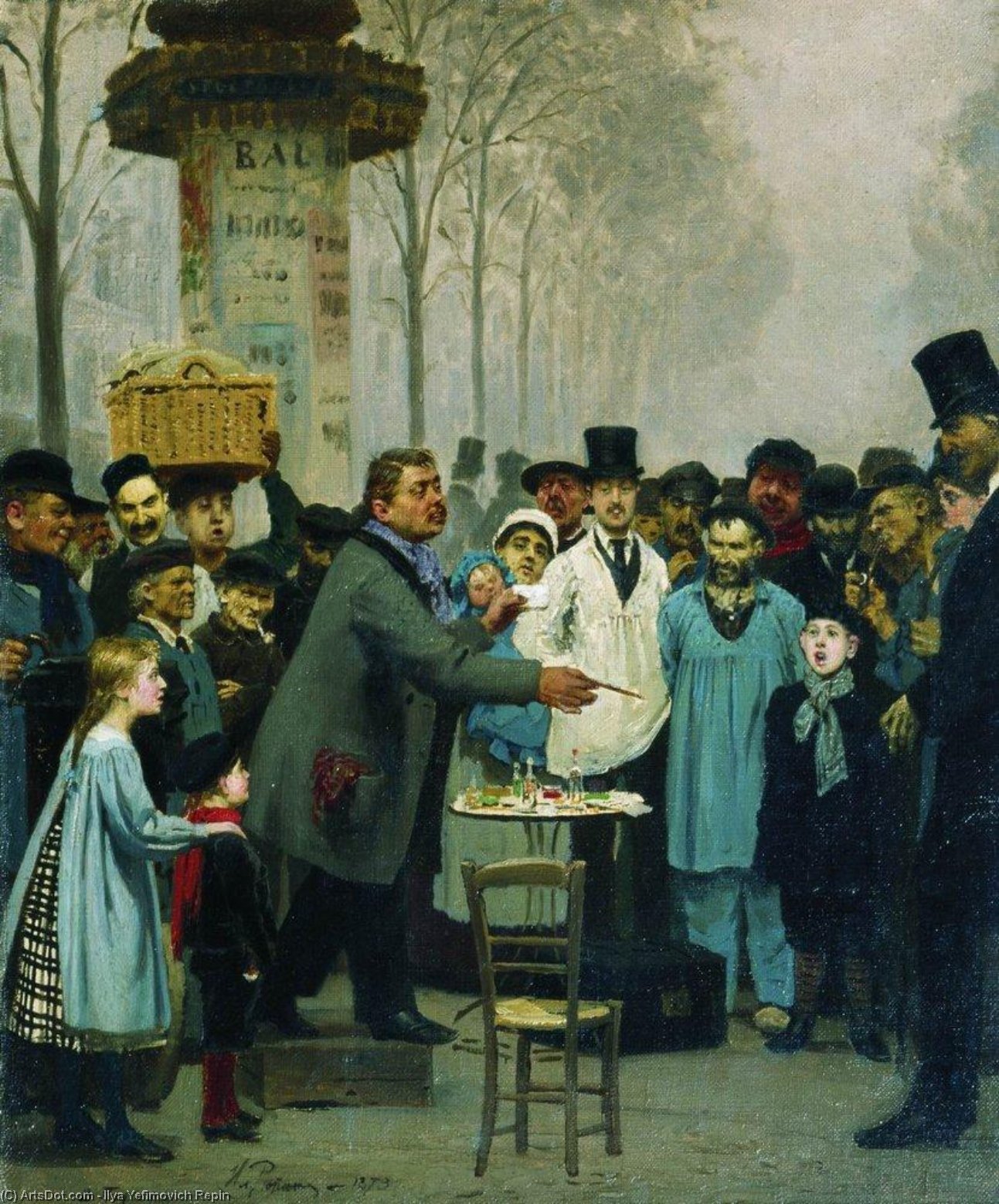 Buy Museum Art Reproductions A Newspaper Seller in Paris, 1873 by Ilya Yefimovich Repin (1844-1930, Russia) | ArtsDot.com