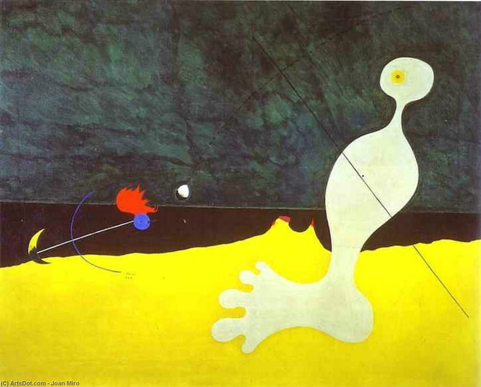 Order Art Reproductions Person Throwing a Stone at a Bird by Joan Miro (Inspired By) (1893-1983, Spain) | ArtsDot.com