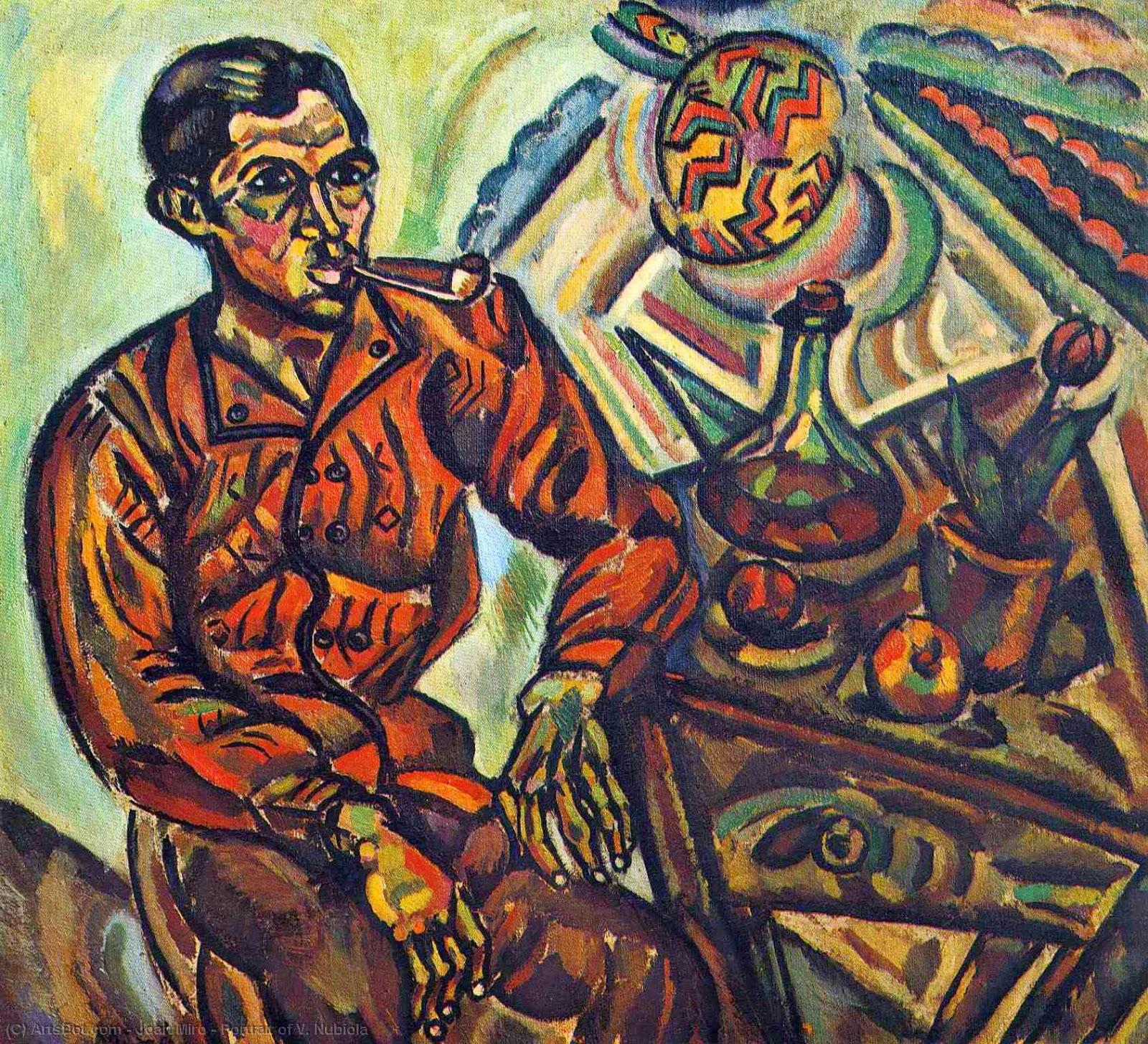 Order Oil Painting Replica Portrait of V. Nubiola, 1917 by Joan Miró (Inspired By) (1893-1983, Spain) | ArtsDot.com