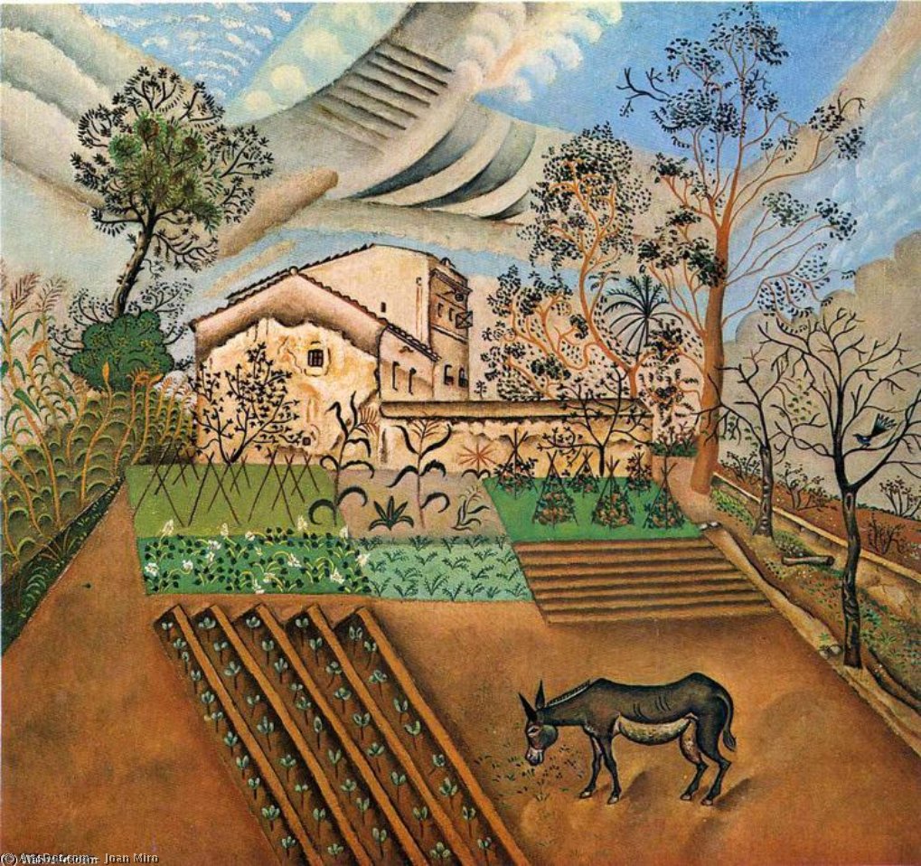 Buy Museum Art Reproductions The Vegetable Garden with Donkey, 1918 by Joan Miró (Inspired By) (1893-1983, Spain) | ArtsDot.com