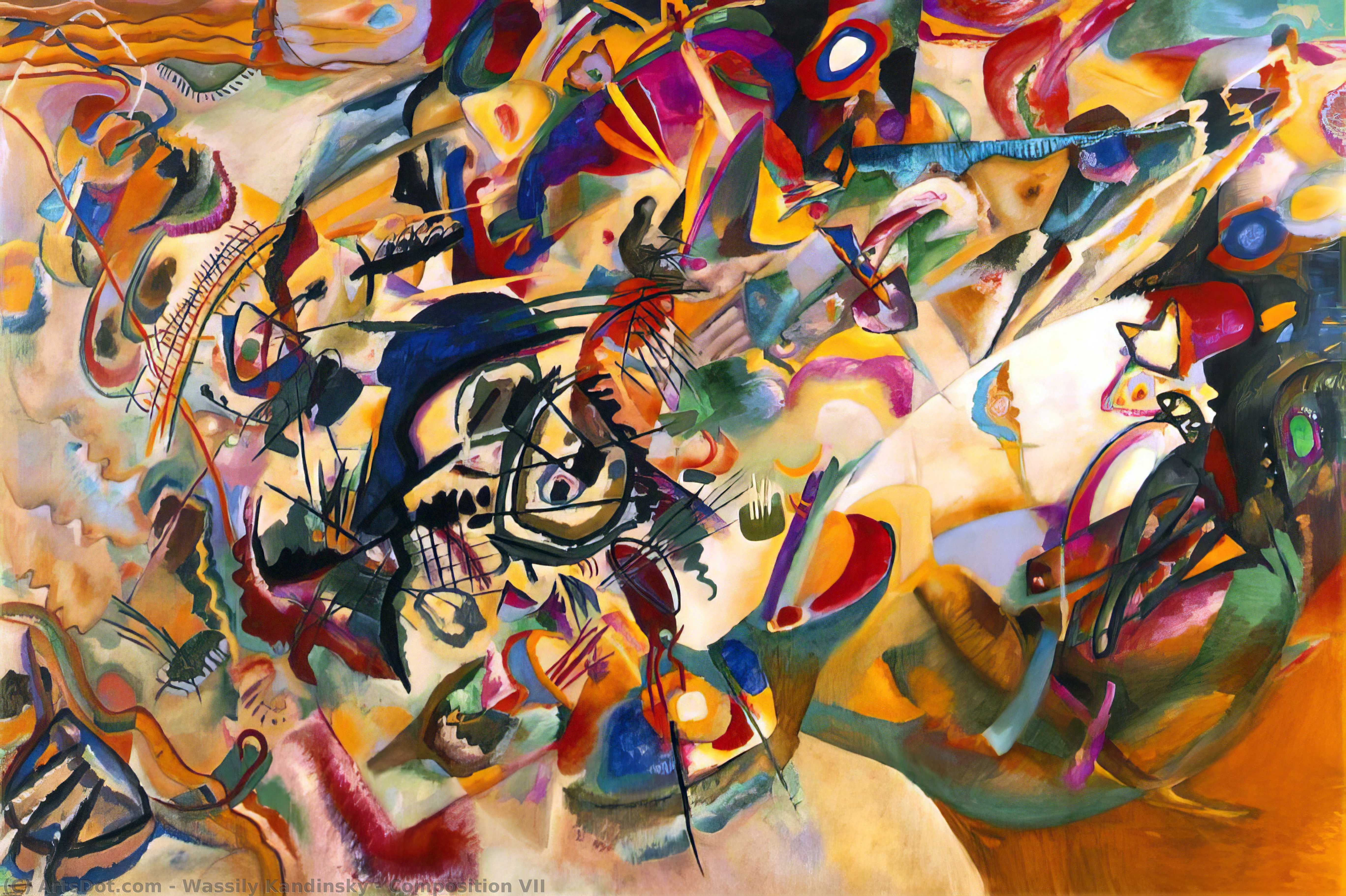 購入 美術館の複製、美術複製、絵画複製、美術館の品質プリント、美術品の複製、有名な絵画の複製、博物館の品質再現、キャンバスにアートプリント 構成 VII, 1913 バイ Wassily Kandinsky (1866-1944, Russia) | ArtsDot.com