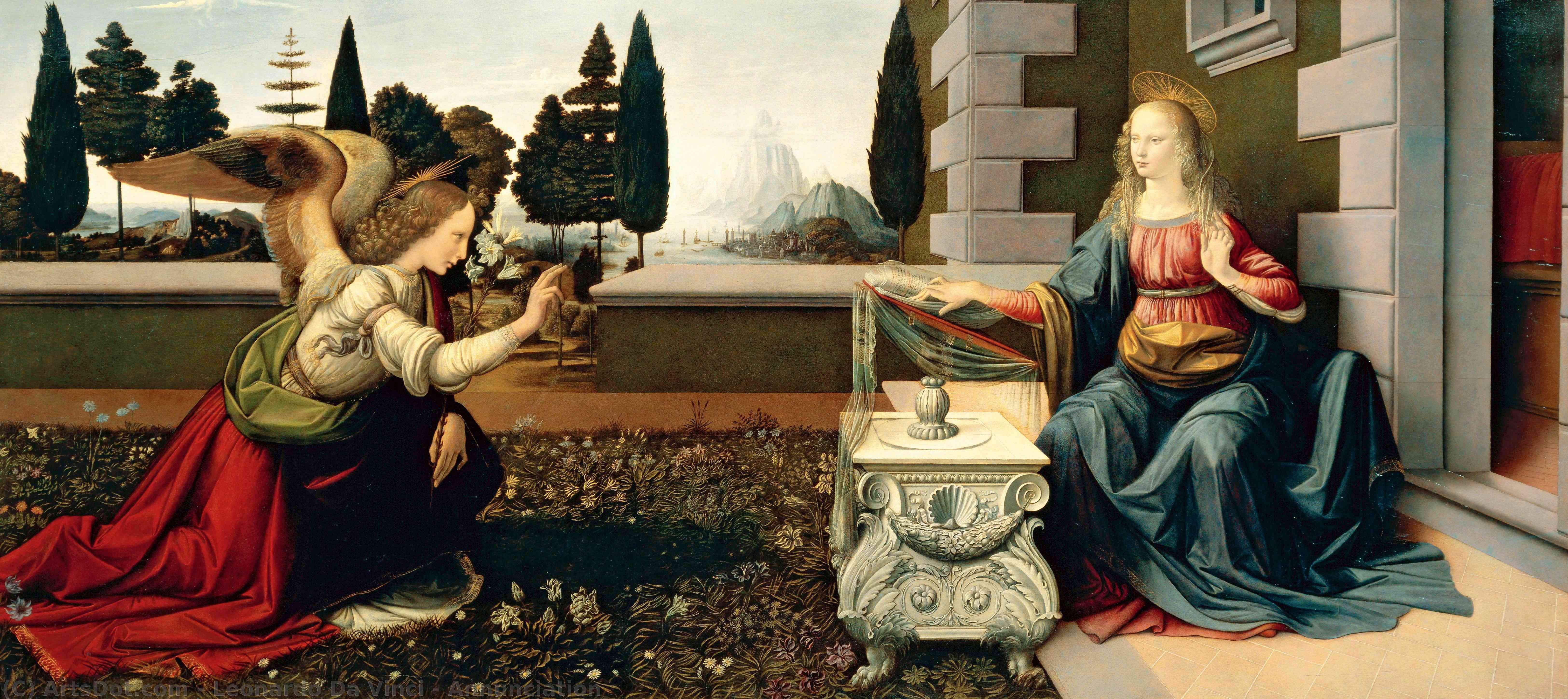 Order Art Reproductions Annunciation, 1472 by Leonardo Da Vinci (1452-1519, Italy) | ArtsDot.com