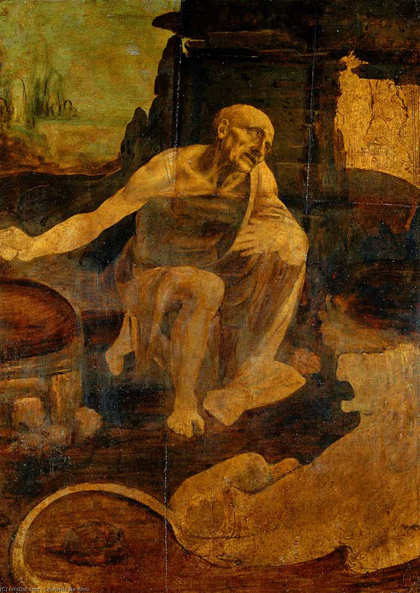 Order Oil Painting Replica St Jerome in the Wilderness, 1480 by Leonardo Da Vinci (1452-1519, Italy) | ArtsDot.com