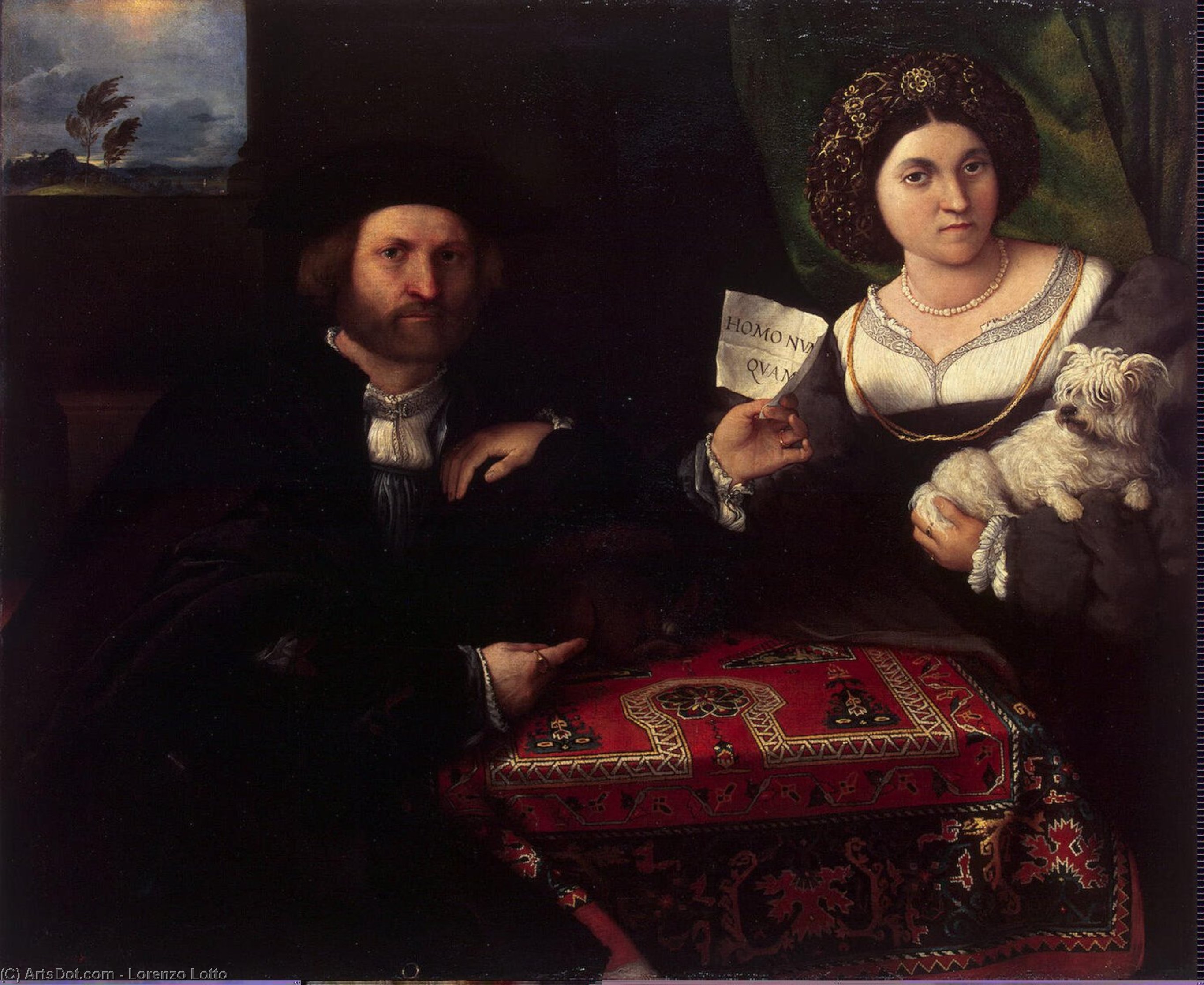 Order Paintings Reproductions Husband and Wife, 1523 by Lorenzo Lotto (1480-1556, Italy) | ArtsDot.com