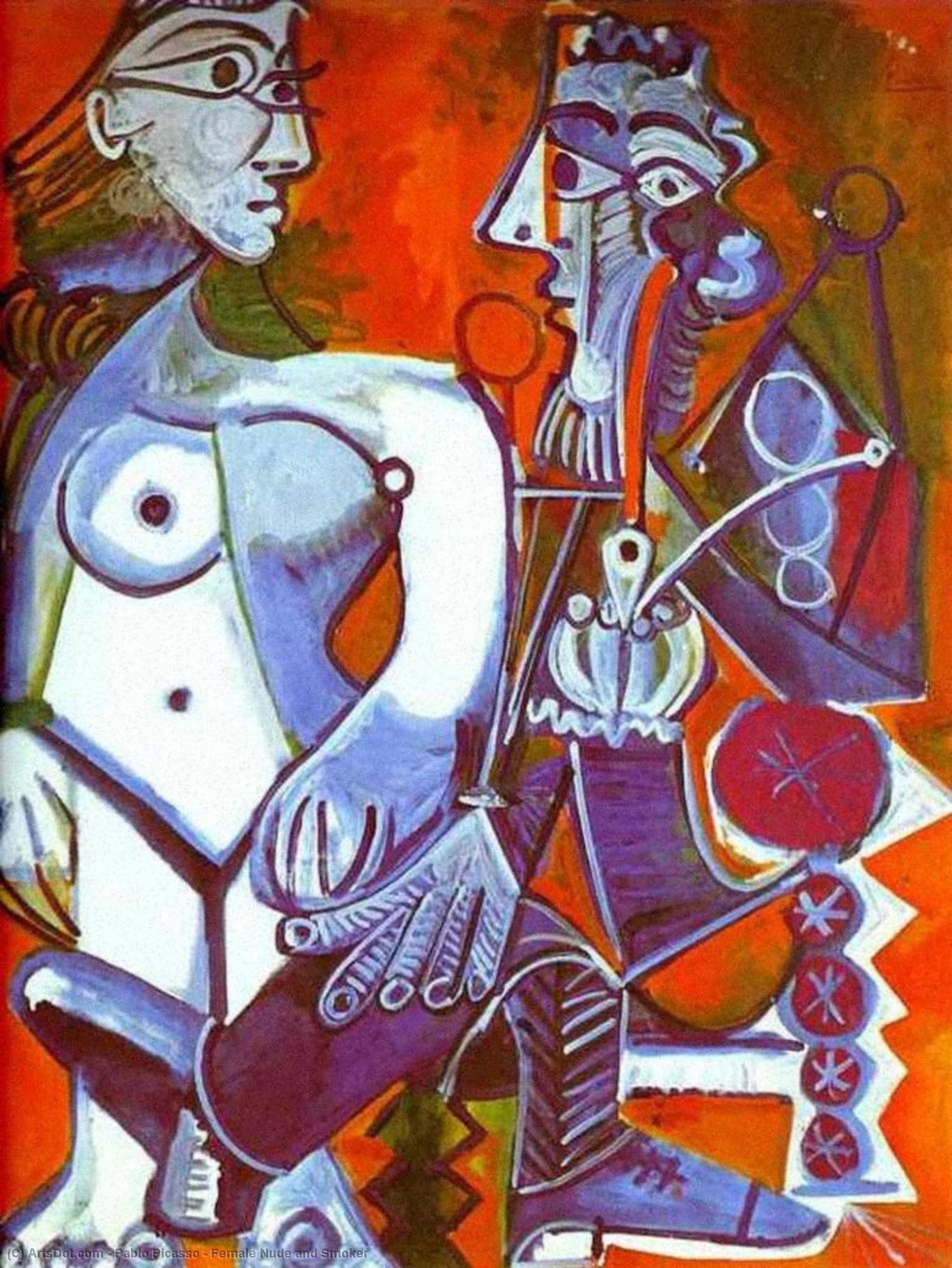 Order Art Reproductions Female Nude and Smoker by Pablo Picasso (Inspired By) (1881-1973, Spain) | ArtsDot.com