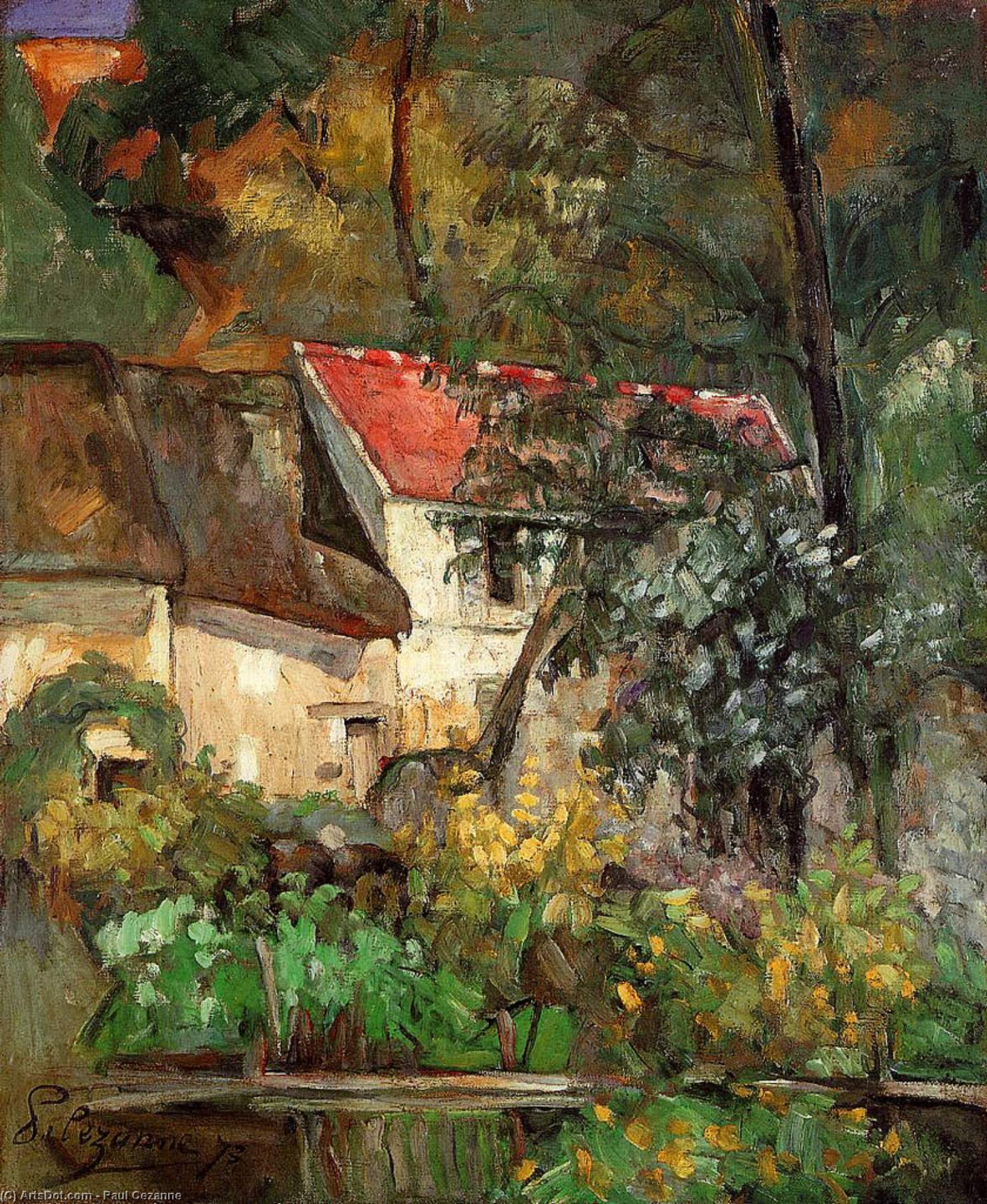 Order Artwork Replica The House of Pere Lacroix in Auvers, 1873 by Paul Cezanne (1839-1906, France) | ArtsDot.com