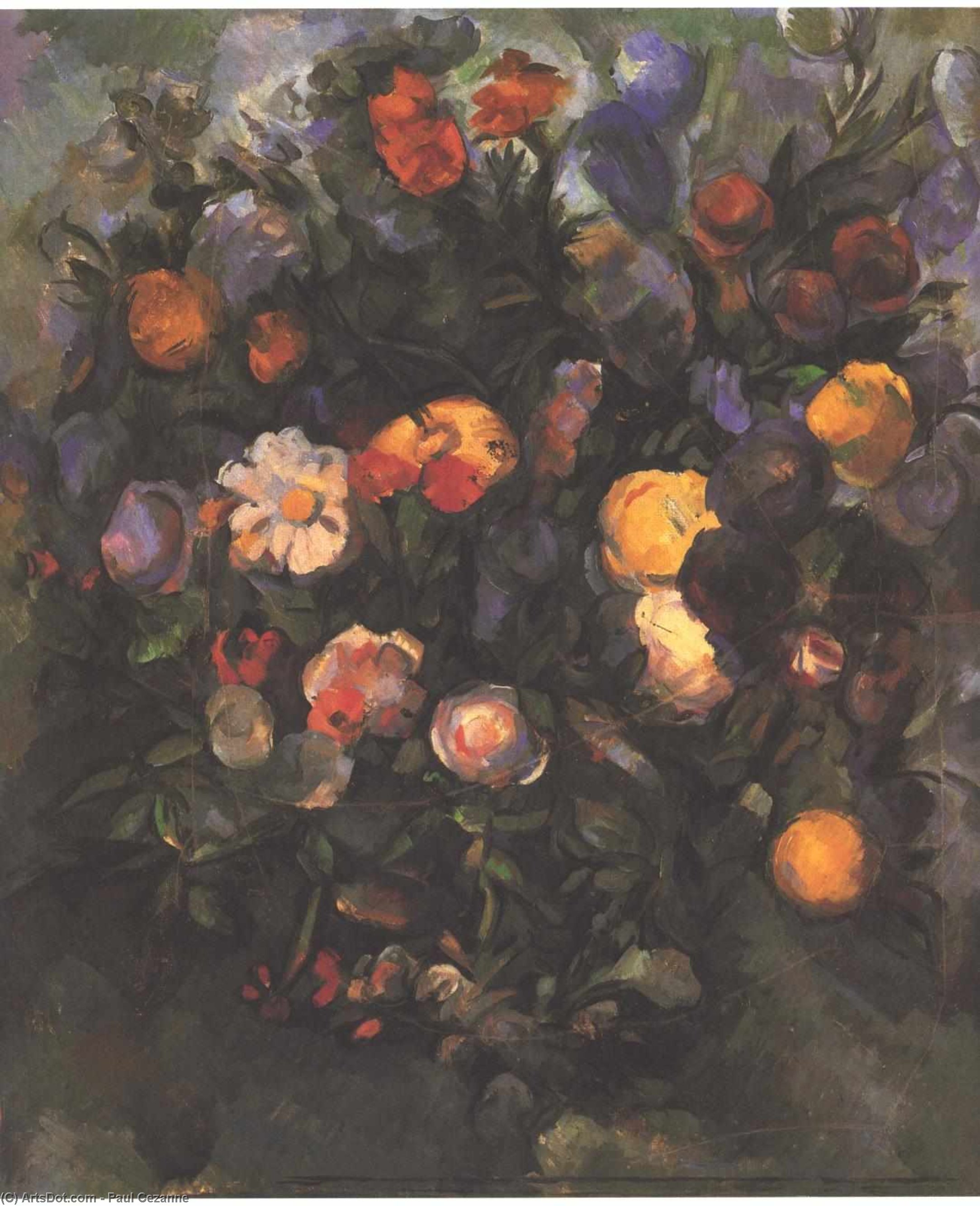 Order Art Reproductions Vase of Flowers by Paul Cezanne (1839-1906, France) | ArtsDot.com