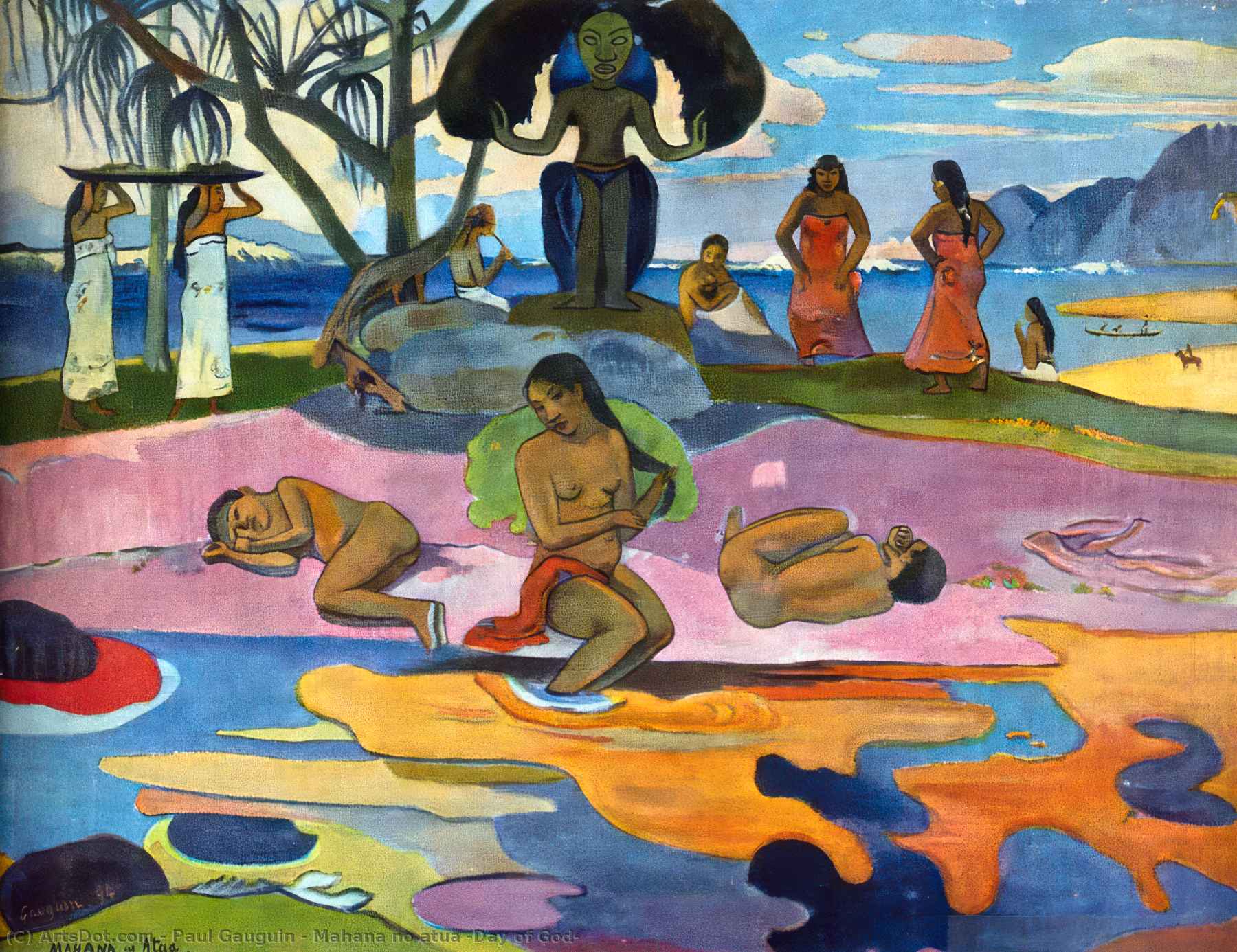 Order Artwork Replica Mahana no atua (Day of God) by Paul Gauguin (1848-1903, France) | ArtsDot.com