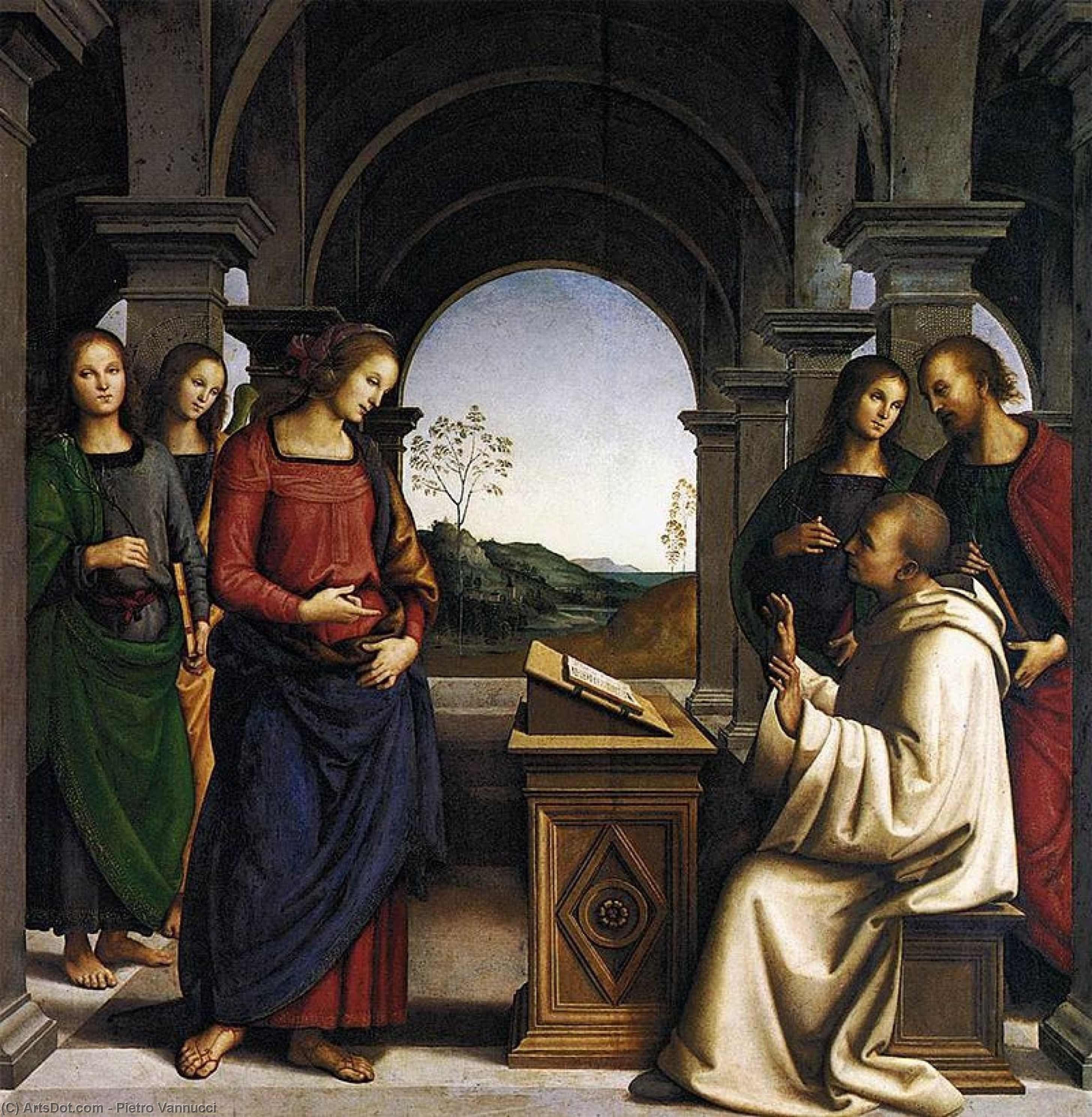 Buy Museum Art Reproductions The Vision of St Bernard, 1493 by Vannucci Pietro (Le Perugin) (1446-1523) | ArtsDot.com