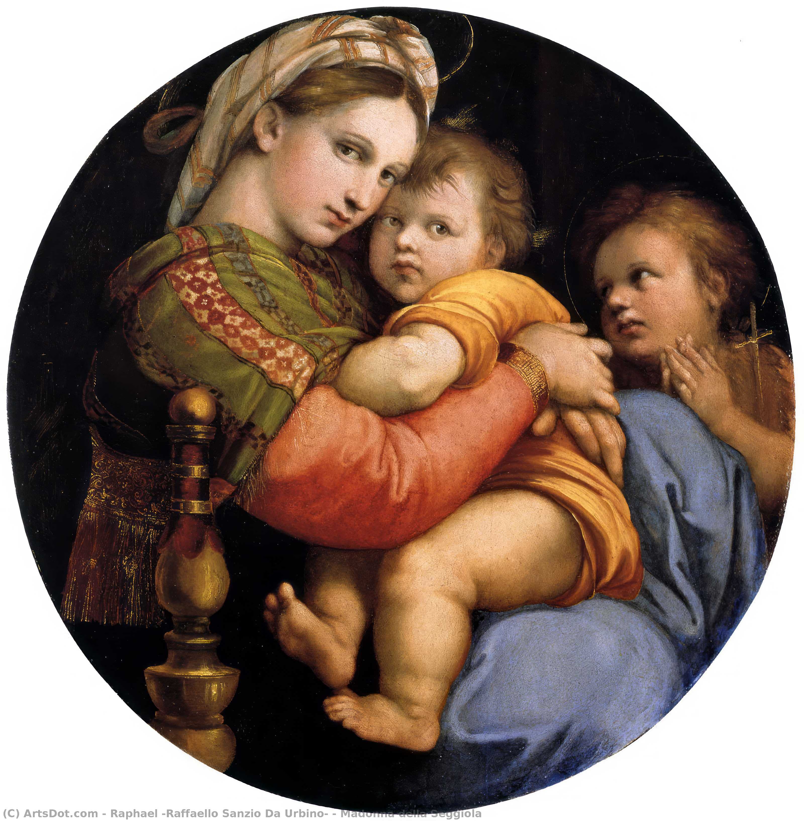 Buy Museum Art Reproductions Madonna della Seggiola by Raphael (Raffaello Sanzio Da Urbino) (1483-1520, Italy) | ArtsDot.com