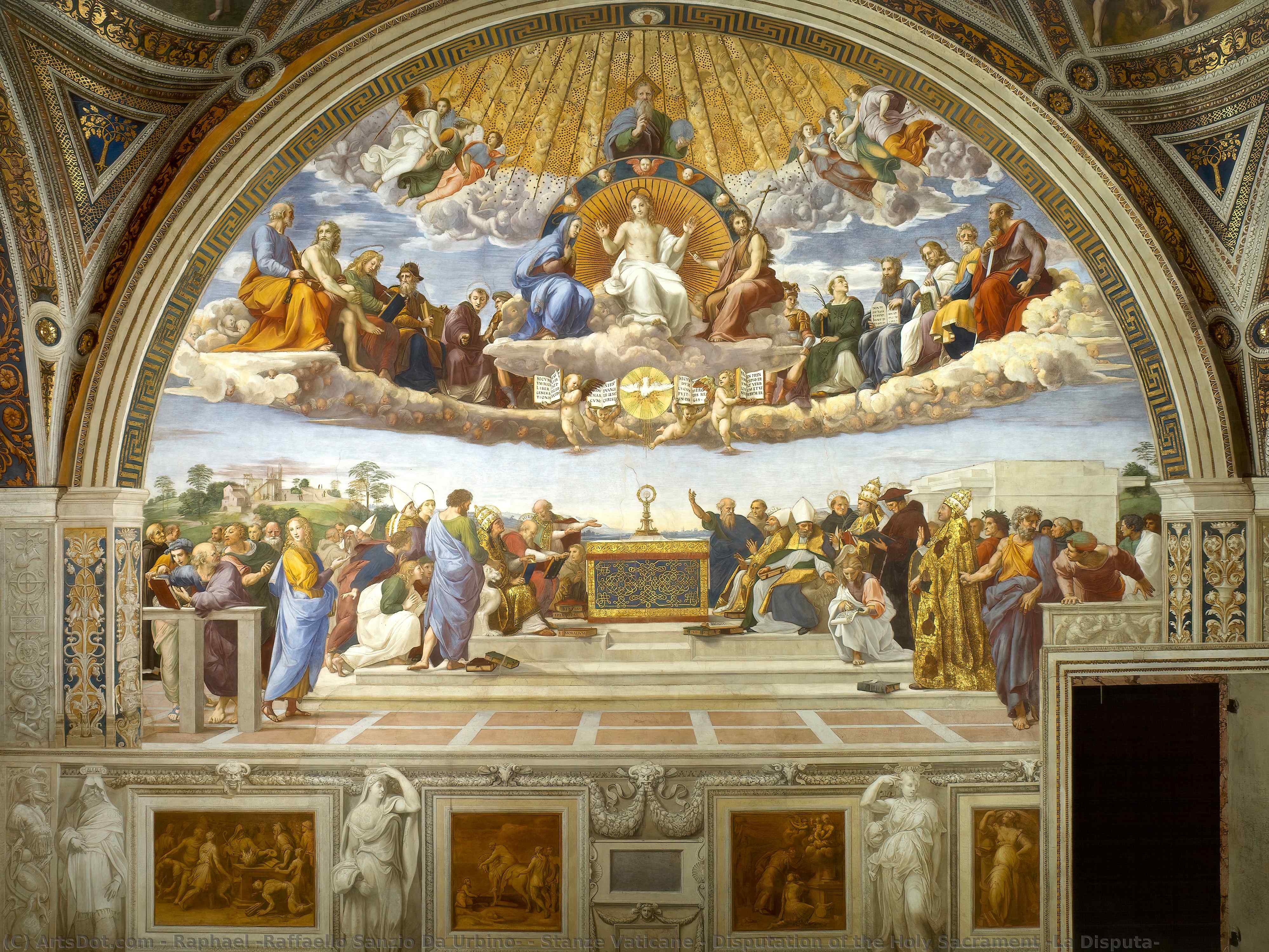 Buy Museum Art Reproductions Stanze Vaticane - Disputation of the Holy Sacrament (La Disputa) by Raphael (Raffaello Sanzio Da Urbino) (1483-1520, Italy) | ArtsDot.com