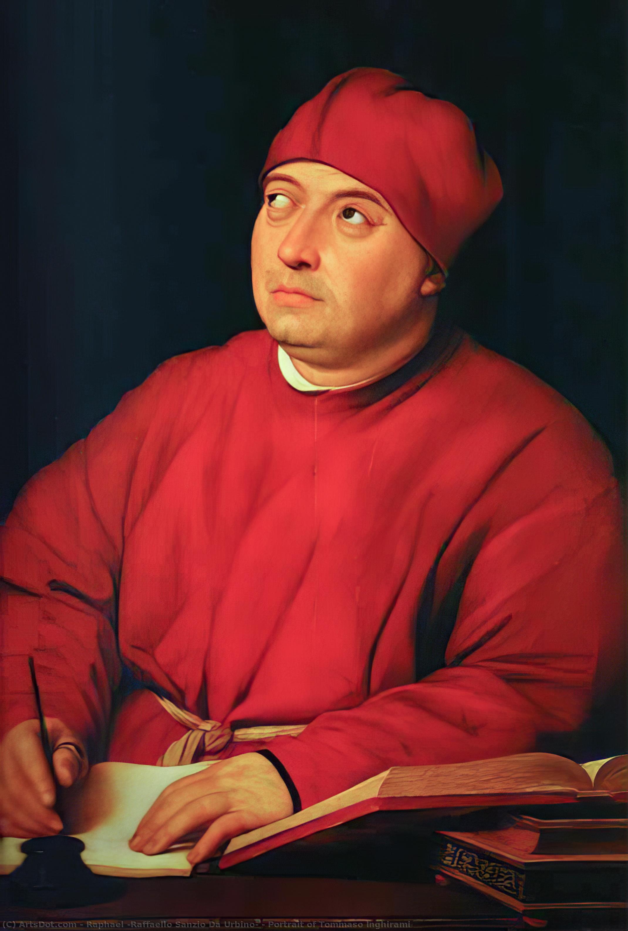 Buy Museum Art Reproductions Portrait of Tommaso Inghirami by Raphael (Raffaello Sanzio Da Urbino) (1483-1520, Italy) | ArtsDot.com