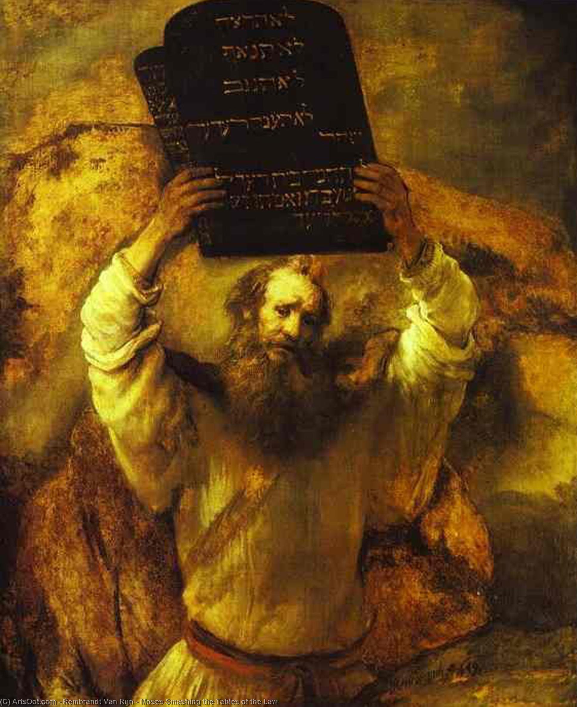 Order Artwork Replica Moses Smashing the Tables of the Law by Rembrandt Van Rijn (1606-1669, Netherlands) | ArtsDot.com