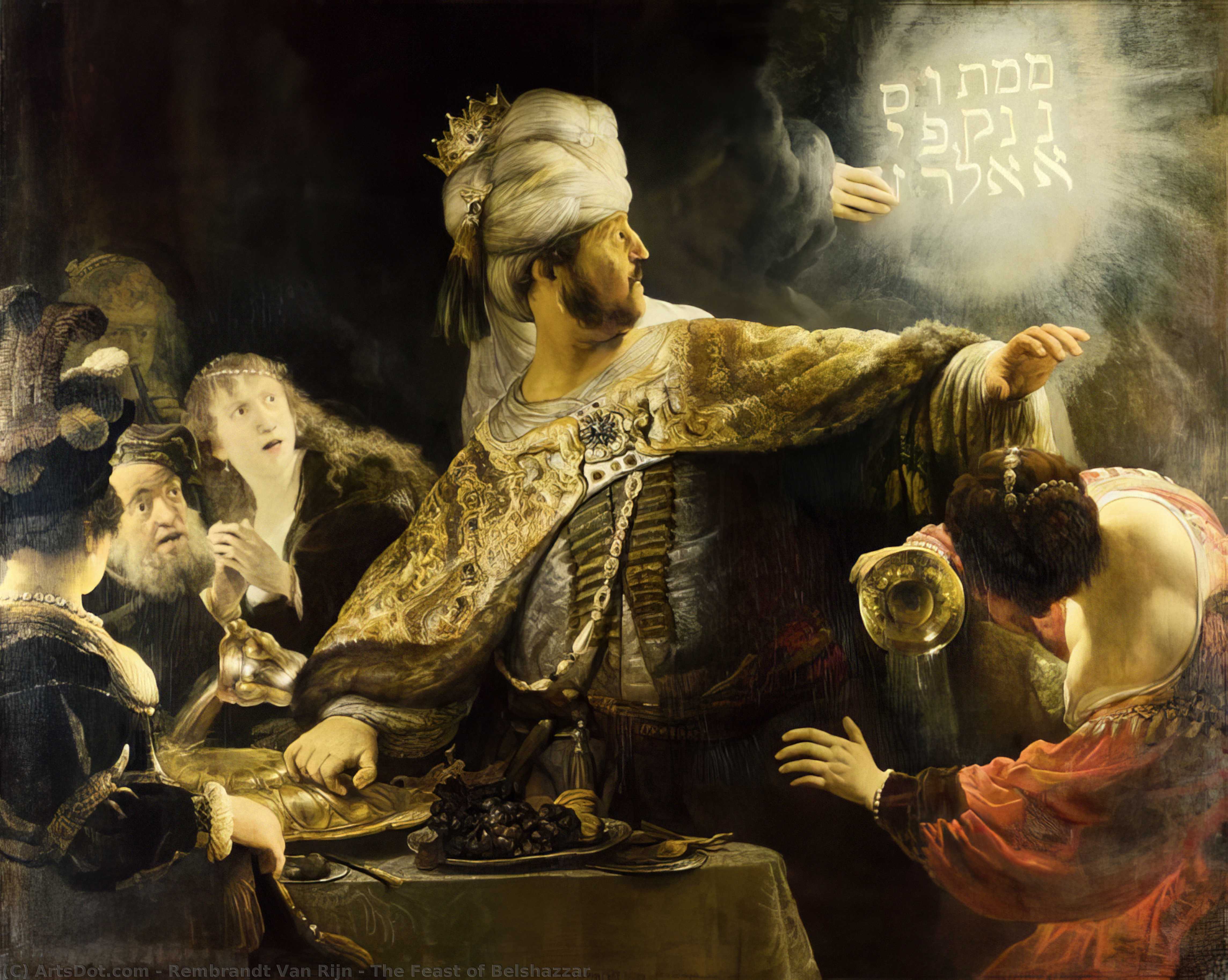 Order Oil Painting Replica The Feast of Belshazzar by Rembrandt Van Rijn (1606-1669, Netherlands) | ArtsDot.com
