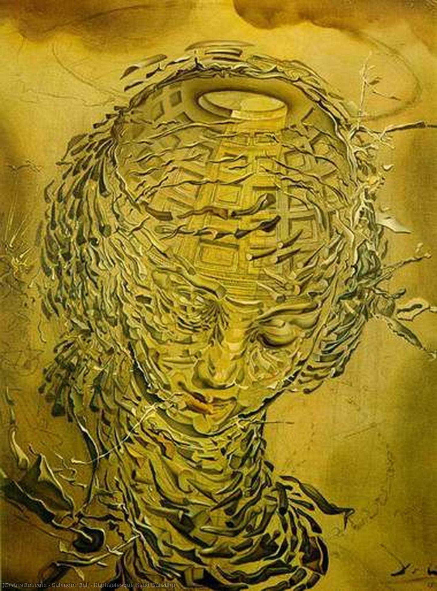 Order Paintings Reproductions Raphaelesque Head Bursting by Salvador Dali (Inspired By) (1904-1989, Spain) | ArtsDot.com