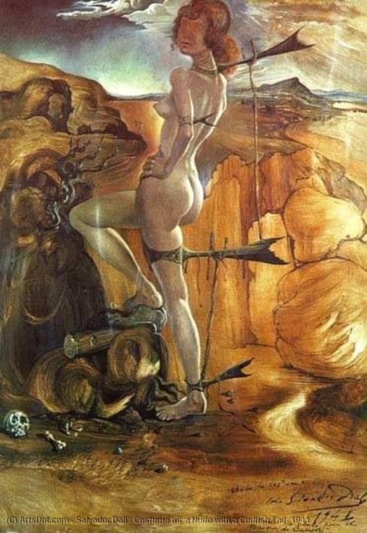 Order Oil Painting Replica Costume for a Nude with a Codfish Tail, 1941 by Salvador Dali (Inspired By) (1904-1989, Spain) | ArtsDot.com